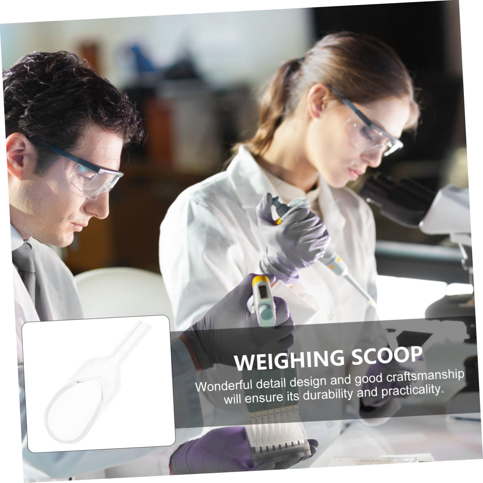 BELLIFFY Weighing Spoon Laboratory Weighing Funnel Weighing Tool Weighing Tray Digital Spoon Scale Experimental Weighing Scoop Weighing Dish Containment Tray Weighing Plate White Glass