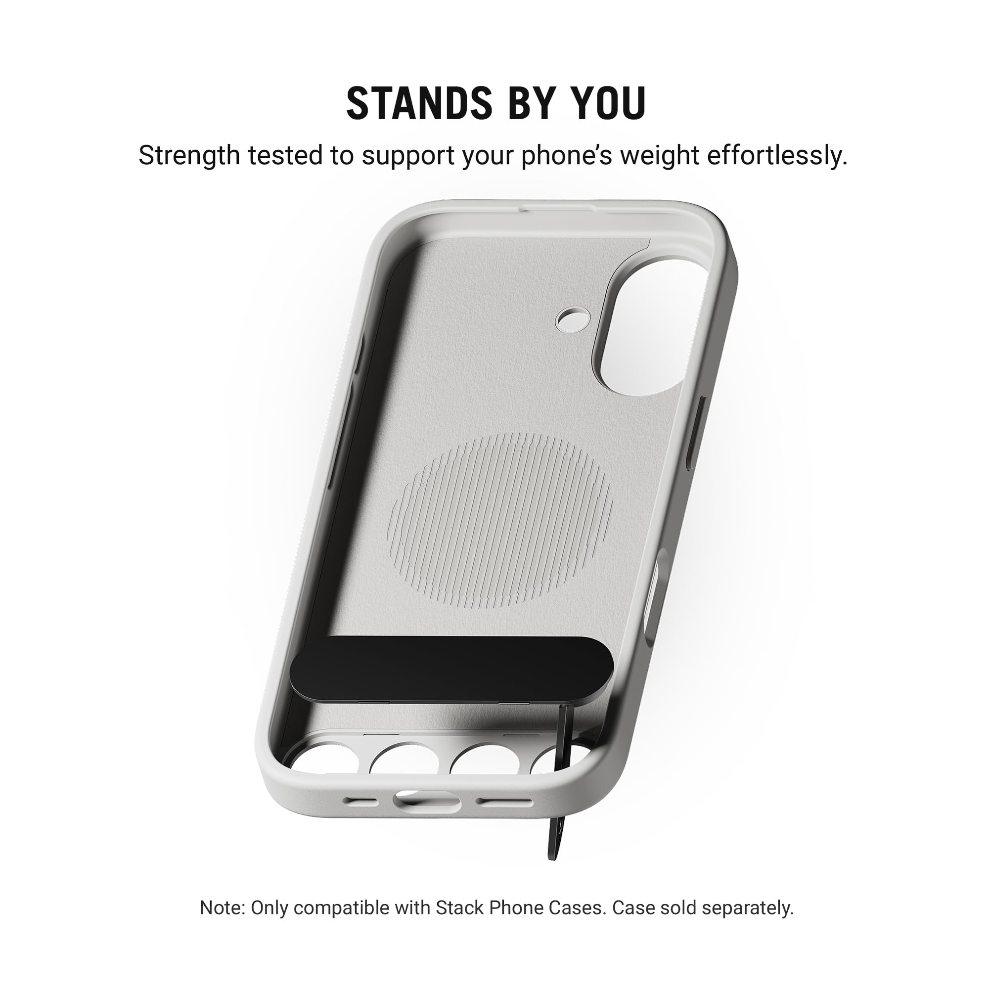 DailyObjects Stack Phone Kickstand/Phone Stand/Mobile Holder, Vertical and Horizontal Stand, Adjustable Angle, Compatible with iPhone - Carbon Black — Amazon image 6