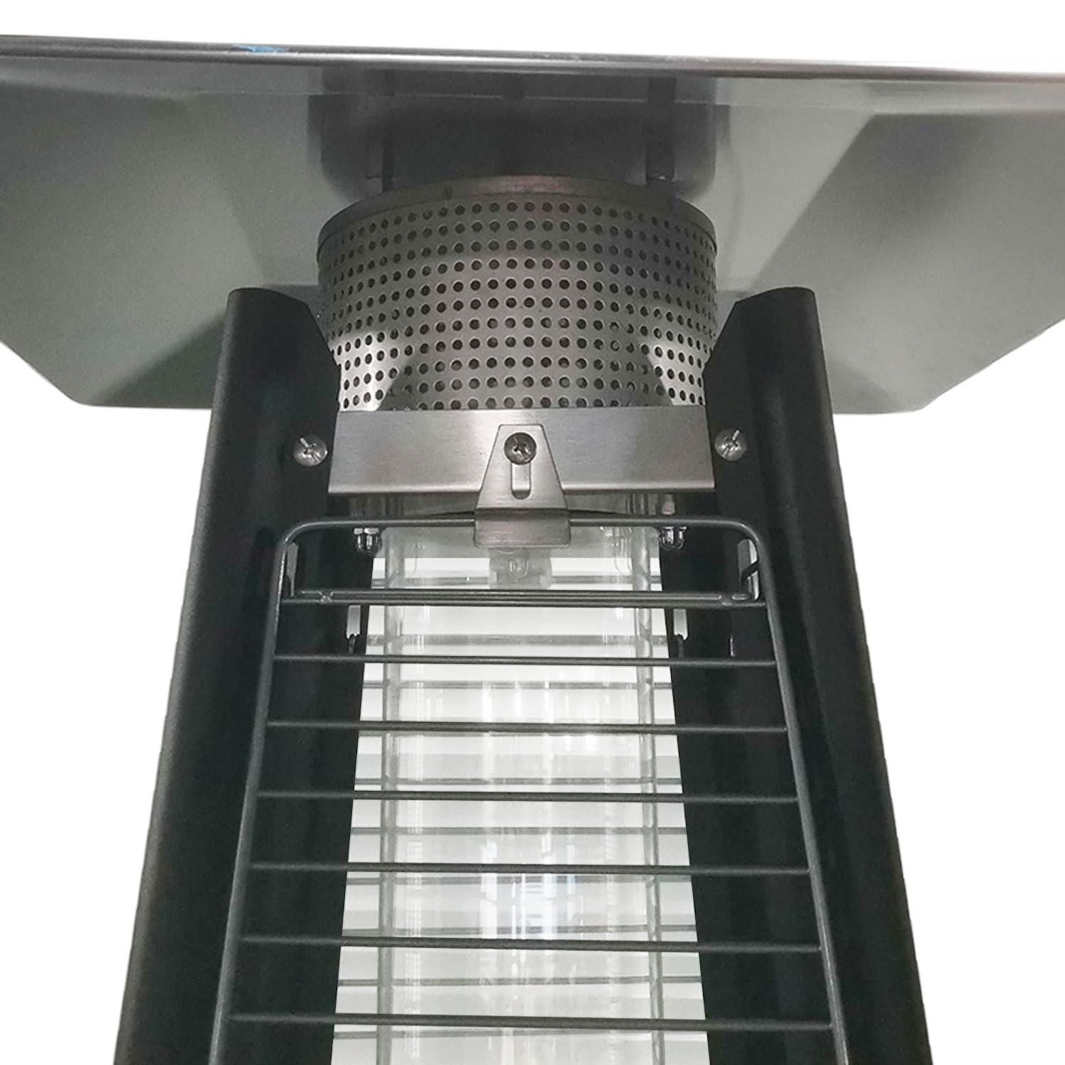 Parasol chauffant au gaz STOCKHOLM 13kW en acier noir + housse de protection