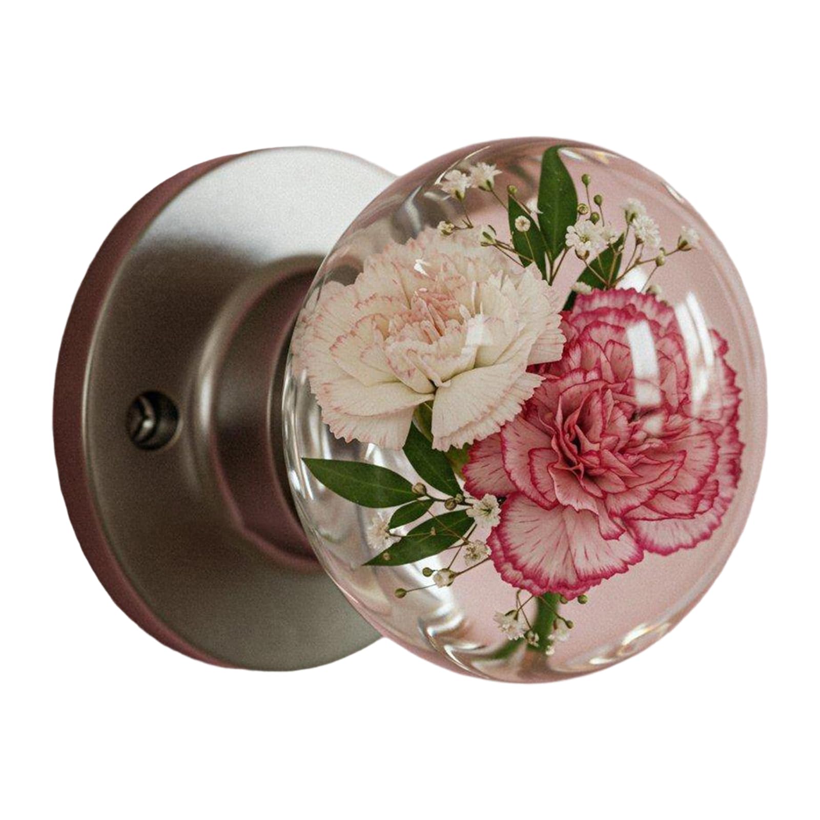 Hgenahgtf B Artistics Resin Door Kno With Retro Florals Designs Clear Handle Nature Edroom Decoration Home Upgrades Crystals Door Kno