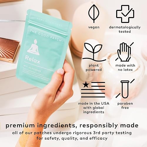Miniatura 4 de The Good Patch Parches relajantes, para relajarse y descomprimir, parche natural con ashwagandha, raíz de jengibre, bienestar portátil alimentado