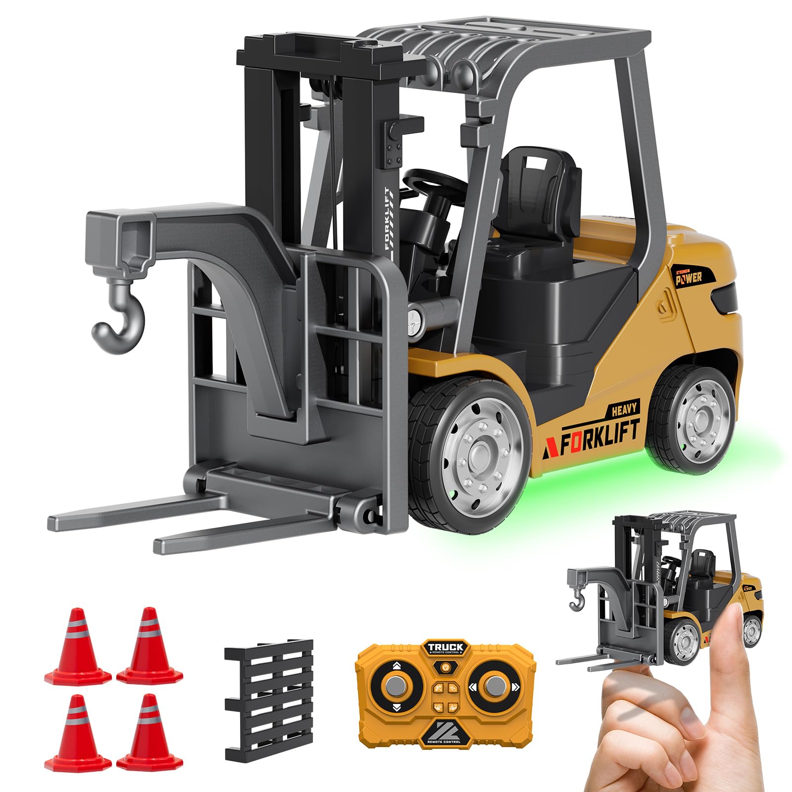 Mini Forklift Remote Control 1:64 Desktop RC Forklift Toy for Adults & Kids | 2.4GHz Tiny…
