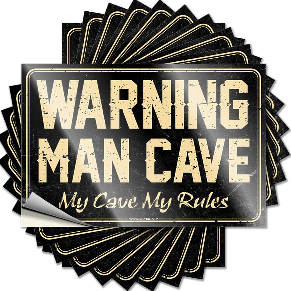Unique, Tattoo Funny Bumper Quote Stickers, Cute No Residue Decals for Luggage | Checkered Party Favor Custom Warning Man Cave My Cave,My Rules(12X18CM)