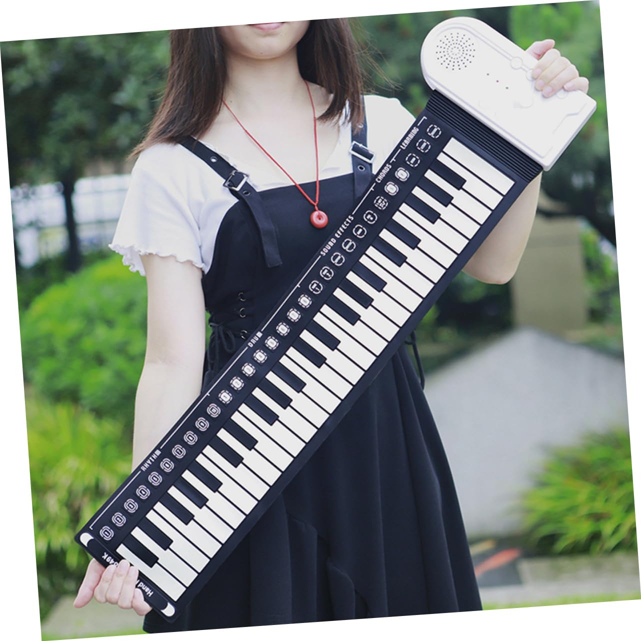 Pianola Arrotolabile in Silicone 49 Tasti, Tastiera Pieghevole | Nero, Altoparlante Integrato, Abs e Componenti Elettronici, per Ragazzo Ragazza e Adulti, Formato Portatile
