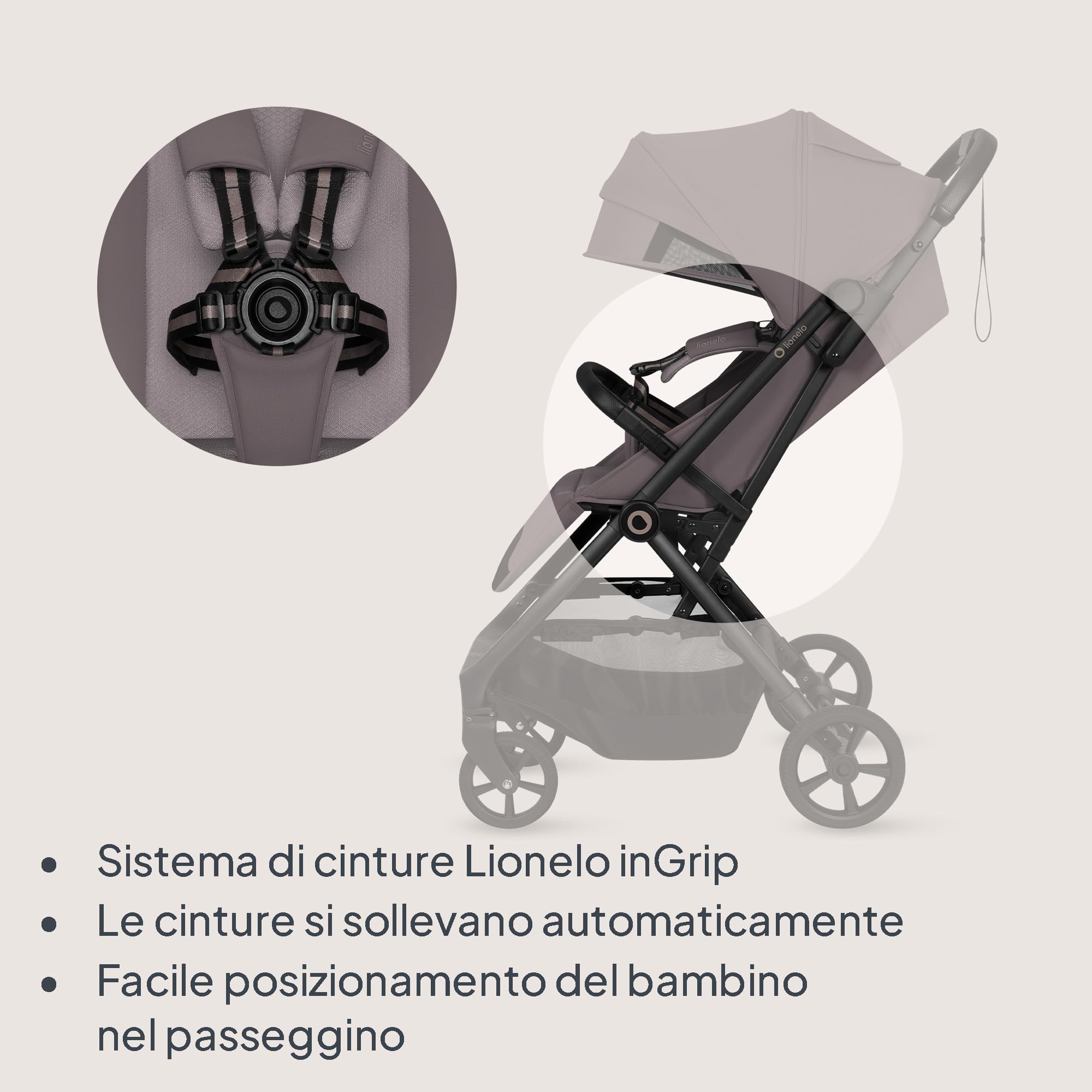LIONELO Tansi Passeggino Leggero Compatto Pieghevole fino a 22 kg