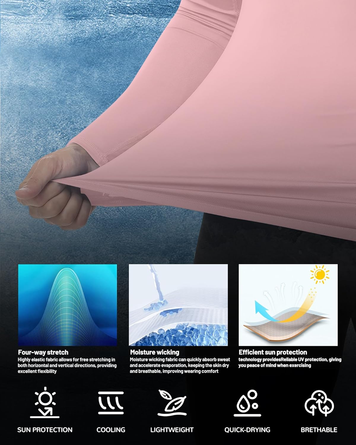 Men's UPF 50+ Long Sleeve Compression Shirts Cool Dry Workout Undershirts Athletic Base Layer for Sports Running Gym - Image 5