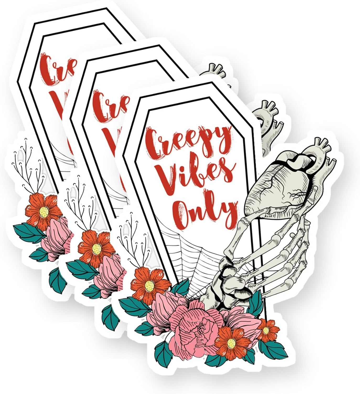 Creepy Vibes Only Vinyl Stickers 3 Pack 3 Inch