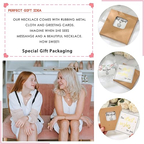 Miniatura 3 de Collar de regalo para el día de la madre, regalo para mujer, regalos de cumpleaños para mamá de hija, hijo, mejor mamá, collar de doble corazón con