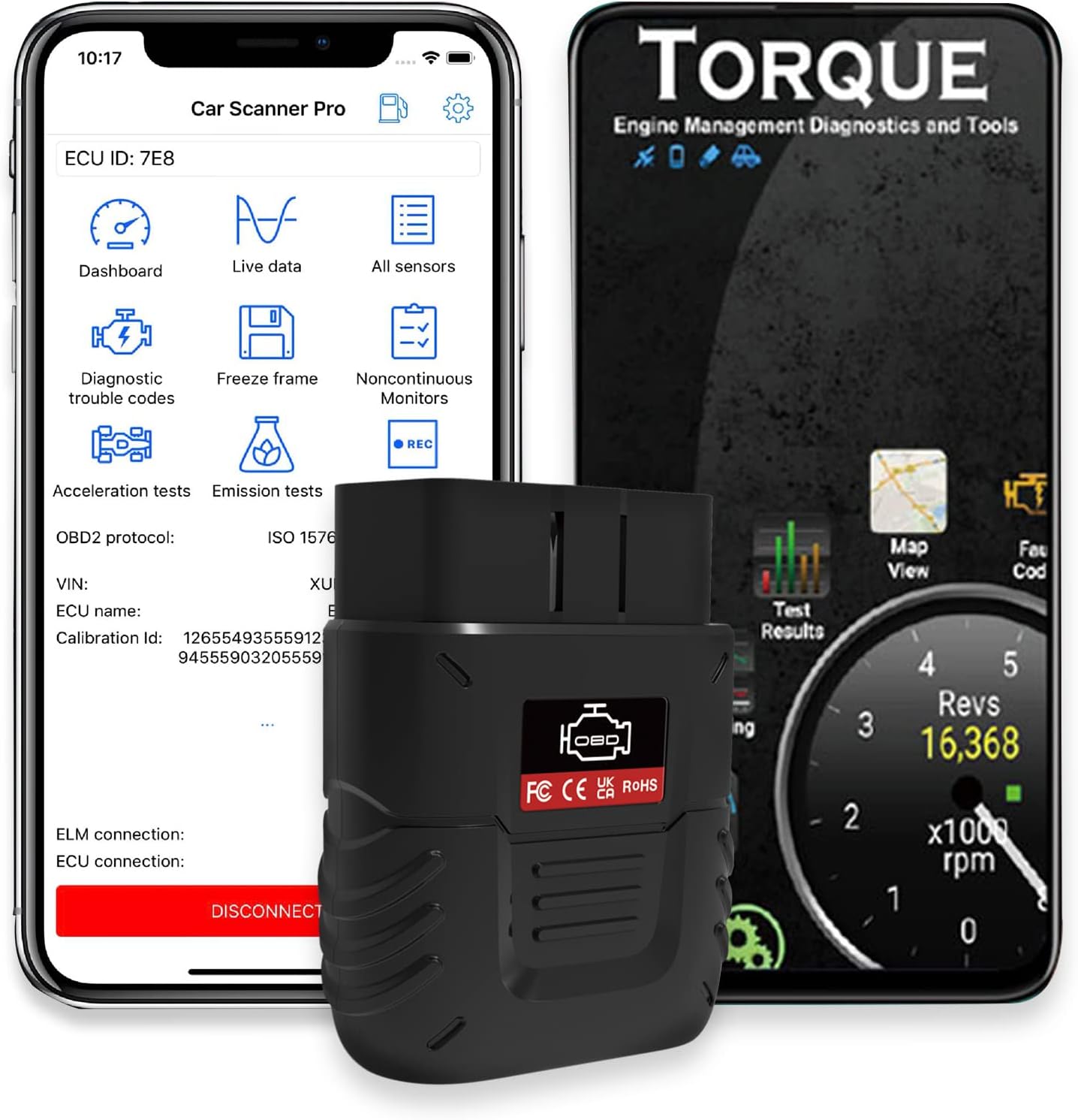 SINOTRACK OBD2 Scanner Bluetooth Auto Diagnostic Scan Tool Car Fault Check Engine Light Wireless Car Code Reader for iOS & Android Compatible for All OBDII Protocol Vehicle Bluetooth 4.2