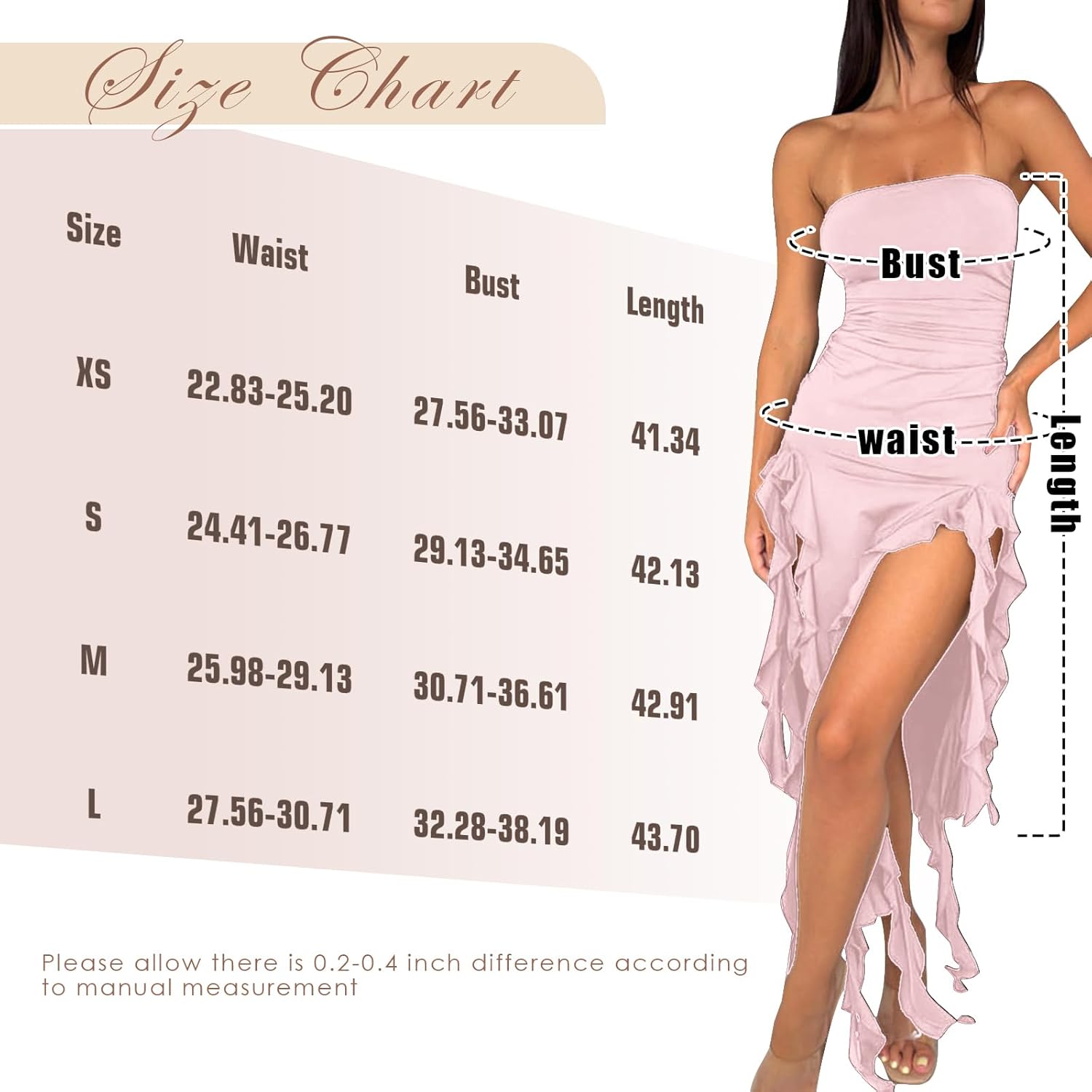 Birthday Dress for Women Y2K Sexy Strapless Bodycon Tube Dress with Ruffle Tassel for Club Party Vacation - Image 6
