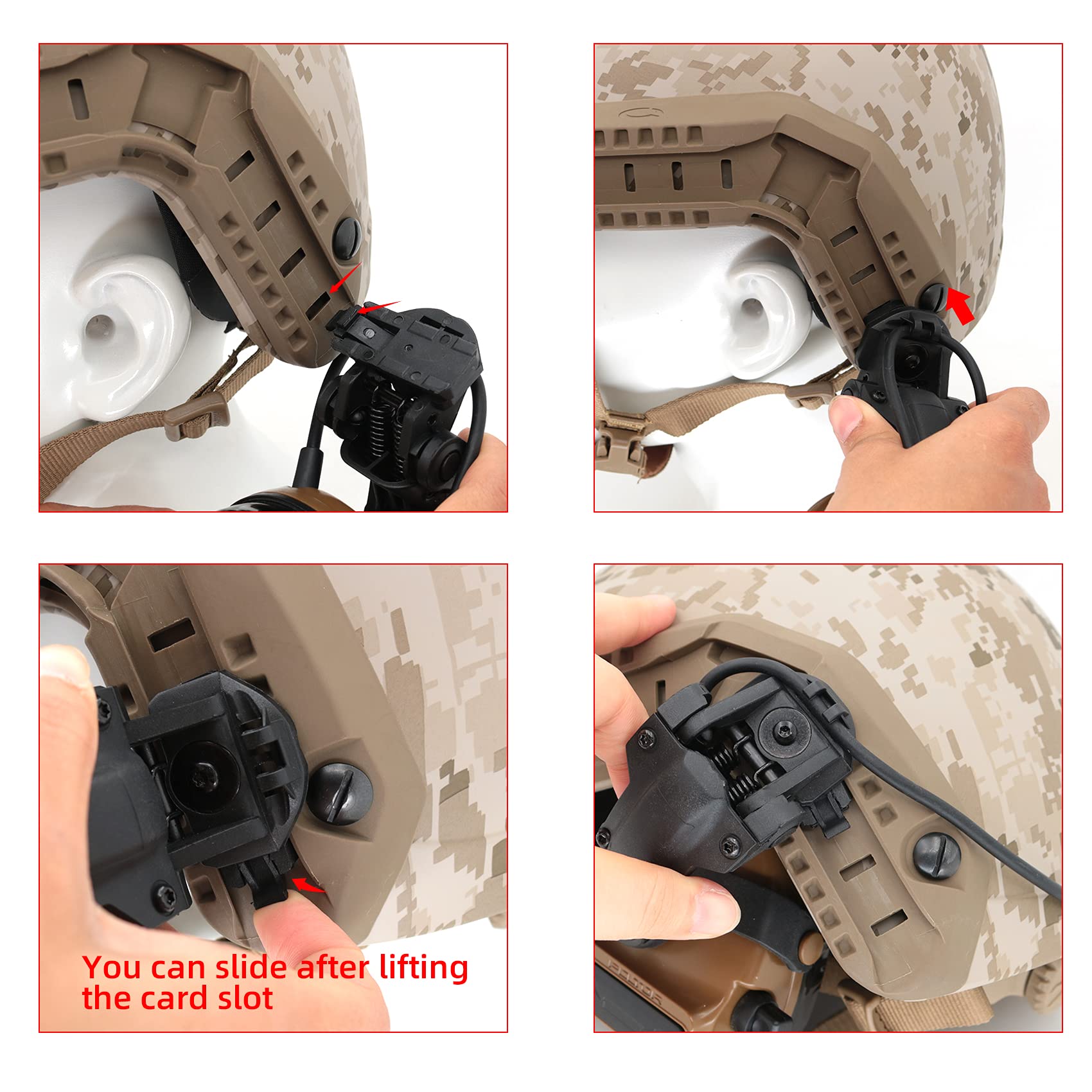 ARC Adattatore per guida Accessori per cuffie tattiche Comta ii Comta iii Tactical Headset (Black)