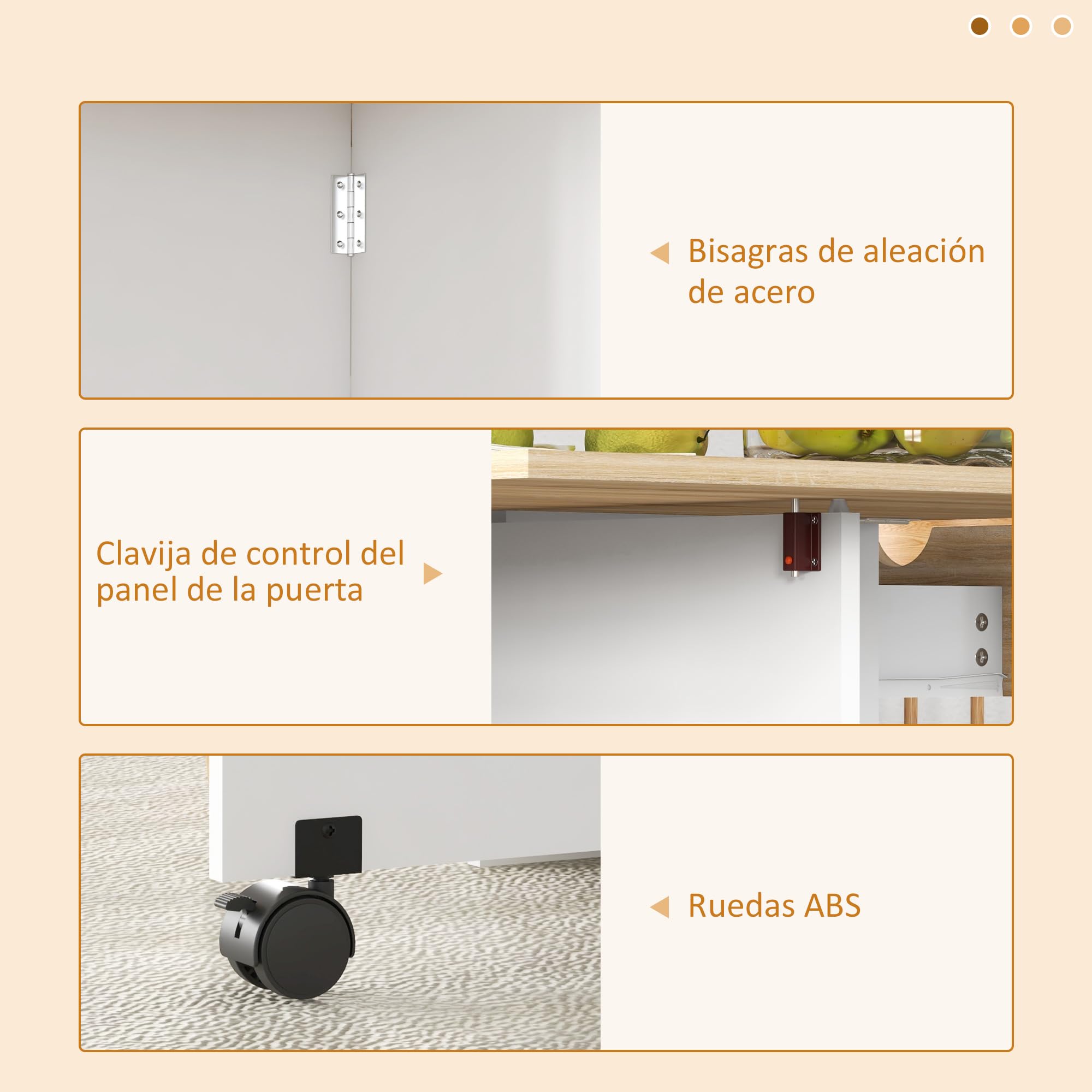 HOMCOM Mesa Plegable de Comedor Mesa de Cocina Plegable con Ruedas Alas Abatibles Cajón y Estantes para 2-4 Personas 120x72x75 cm Roble y Blanco