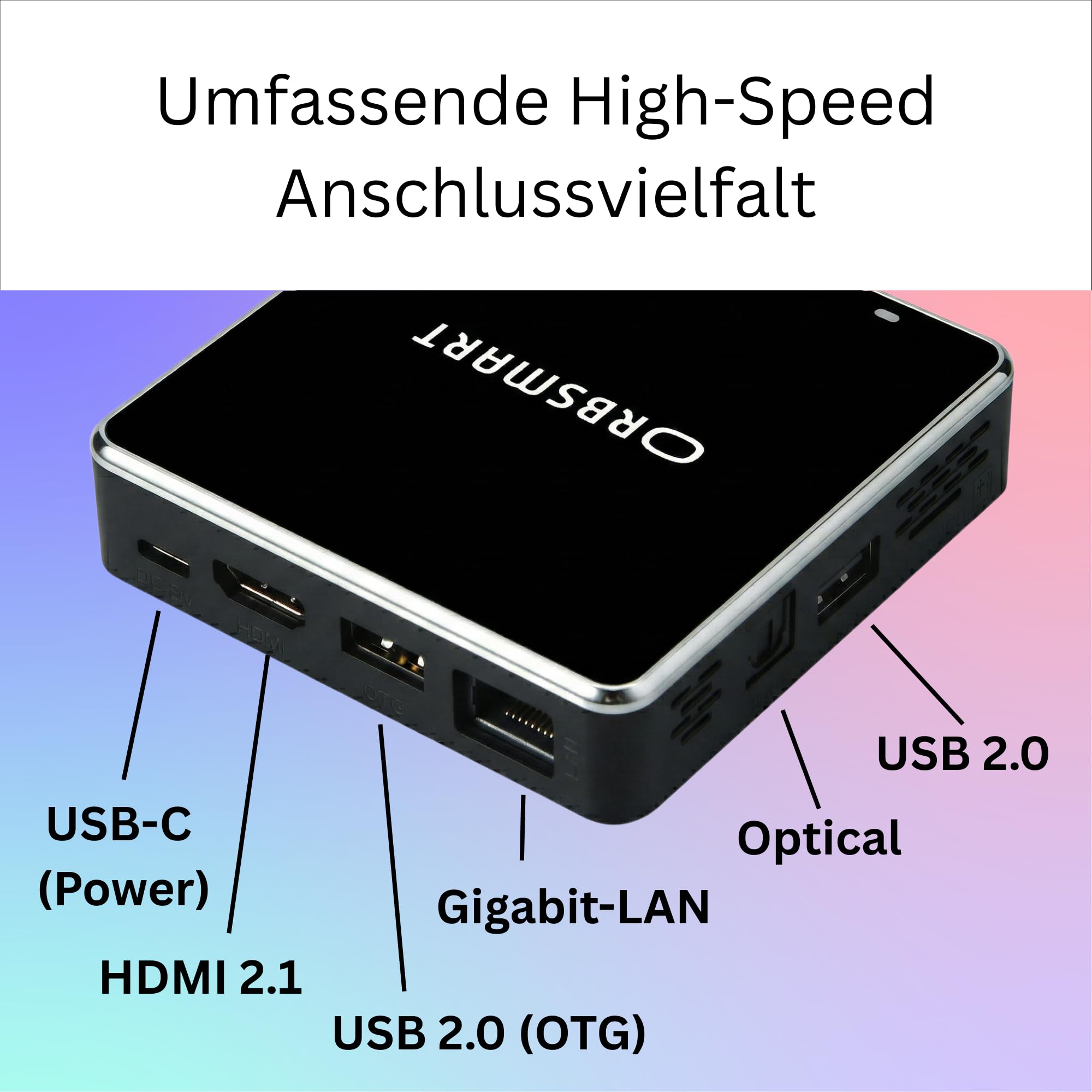 Orbsmart S89L Android 14 Mini PC | TV Box | 4K HDR | WiFi 6, Gigabit-LAN, Bluetooth 5.4 & Airmouse
