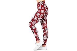 SATINA High Waisted White Christmas Leggings