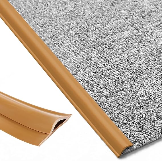 Floor Transition Strip Carpet to Tile, Flexible PVC Carpets Edging Red Grey Brown Dark Grey Edge