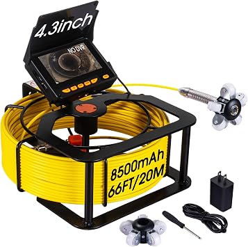 Sewer Camera 66FT, 1080P HD Probe, 4.3-Inch IPS Screen for Plumbers