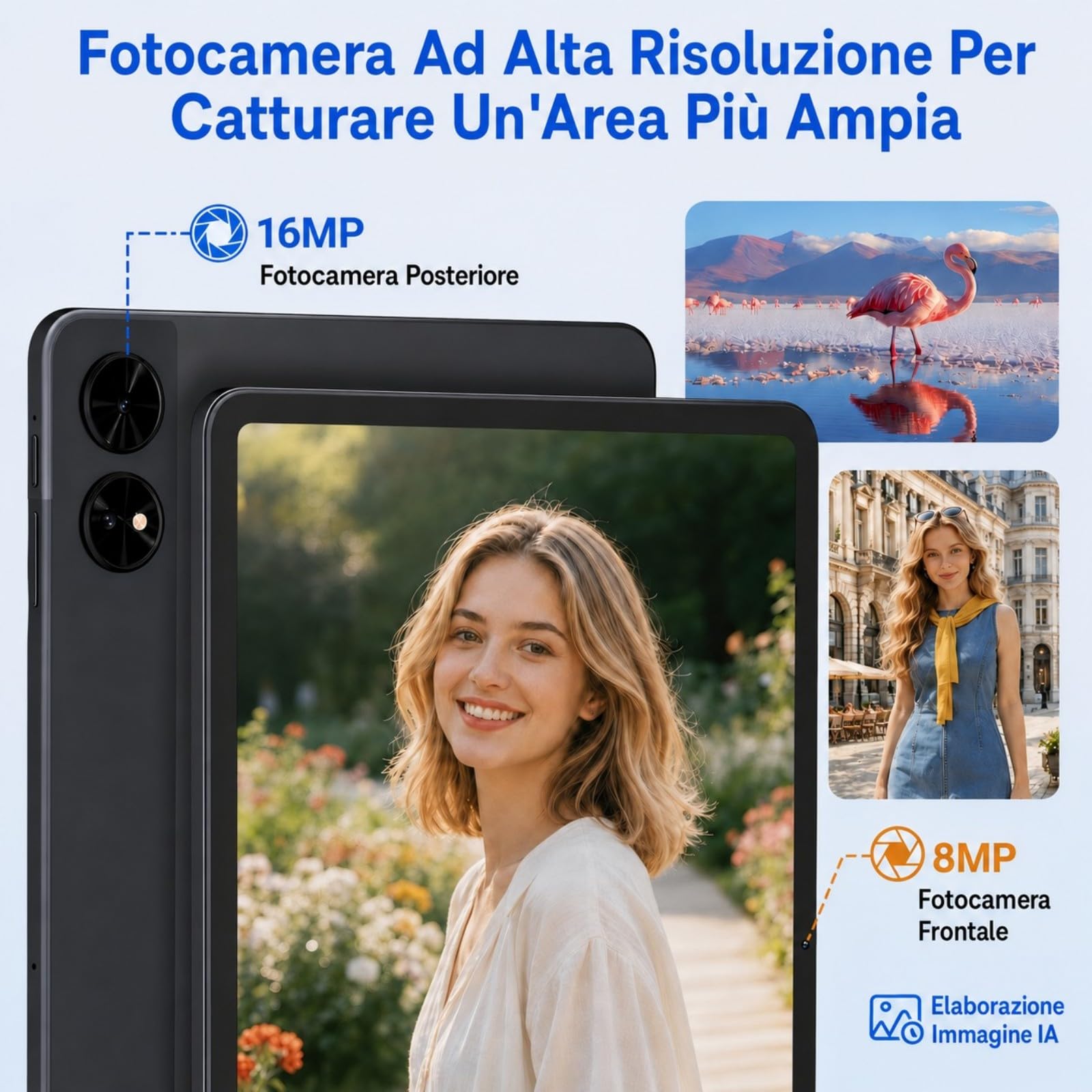 BESTTAB Android 16 Tablet con tastiera, 12,2 pollici 120 Hz 2,5 K FHD, 48GB RAM+256GB ROM (2 TB TF), T7280 Octa-Core, 10000mAh, Widevine L1, Tablet con SIM 4G LTE/ 5G WiFi, 16MP+8MP, Gemini AI, GPS