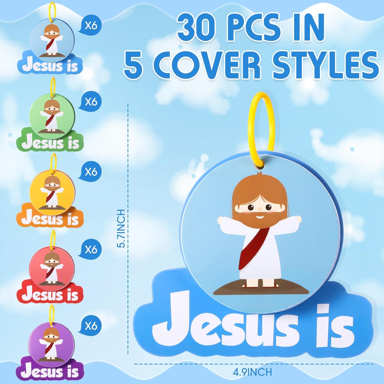 Motipuns 30 Pcs Church Christian Coloring Books Names of Jesus VBS Crafts Church Christian Crafts for Sunday School Religious Gifts Nativity Bible Story Study Kit
