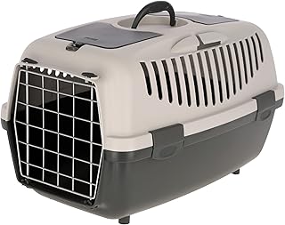 Kerbl Pet Katzen Transportbox Gulliver 3 Metalltür Streichelklappe Teilefach, 1 Stück (1er Pack)