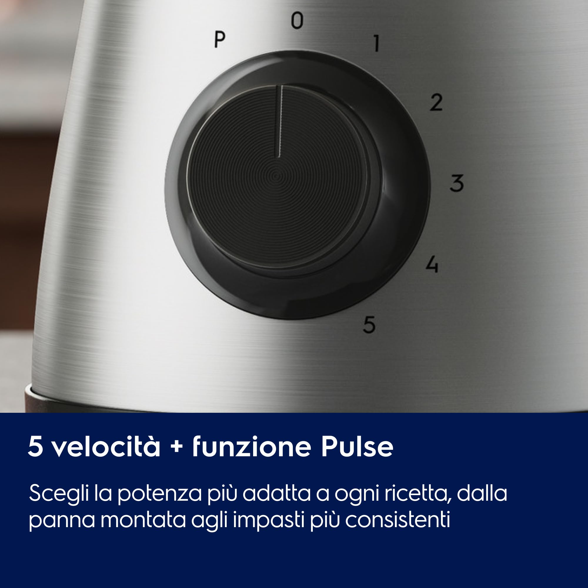 Electrolux E4TB1-6ST Frullatore 800W con Lame TruFlow, Bicchiere 1,5L, Ideale per Smoothie e Zuppe, Design Compatto, Velocità Regolabile, Colori Grigio/Nero