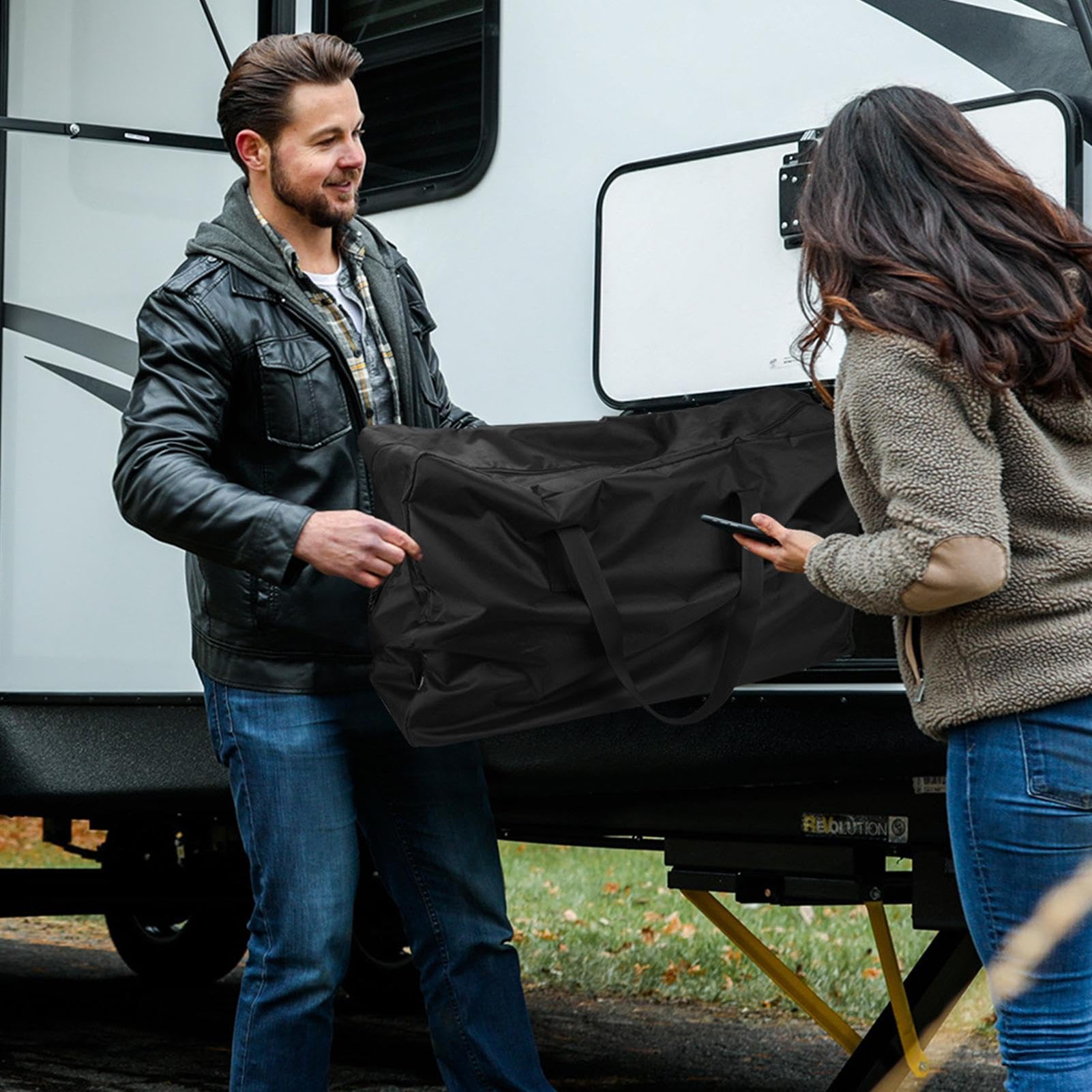 Generisch Aufbewahrungstasche, Transporttasche, Hochbelastbare Bollerwagen-Storage-Tasche, Faltbeutel Für Einkaufswagen & Campingkarren, Schmutzabweisend, Faltbar & Platzsparend, Für Picknick/