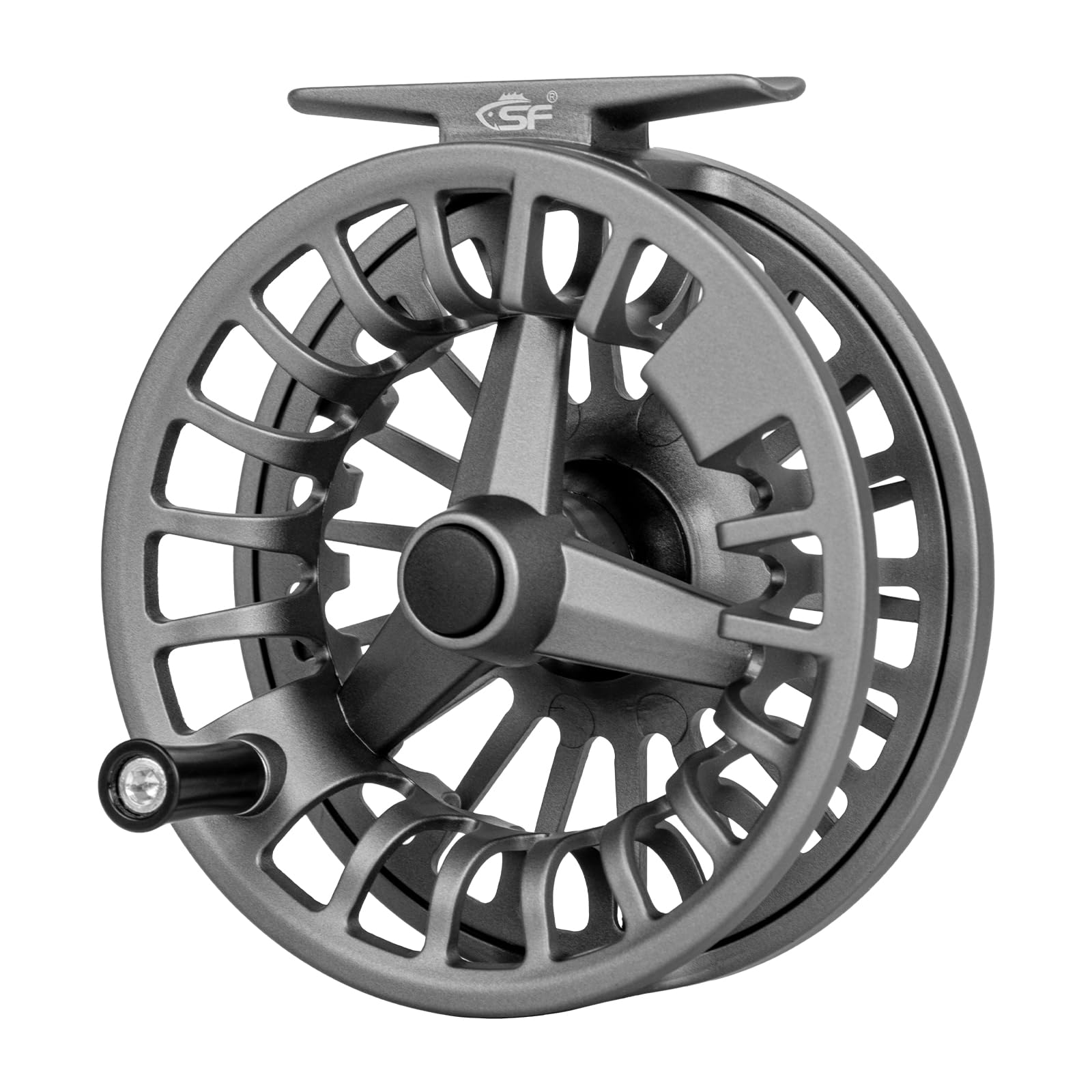 SF SF-003 Fliegenfischrolle, 5/6 W, Einzel/Combo für Fliegenfischen mit Körper aus Aluminiumlegierung, einfacher Spulenwechsel, vorgeladene Fliegenrolle mit Schnur-Kombination für Süßwasser, Mattes