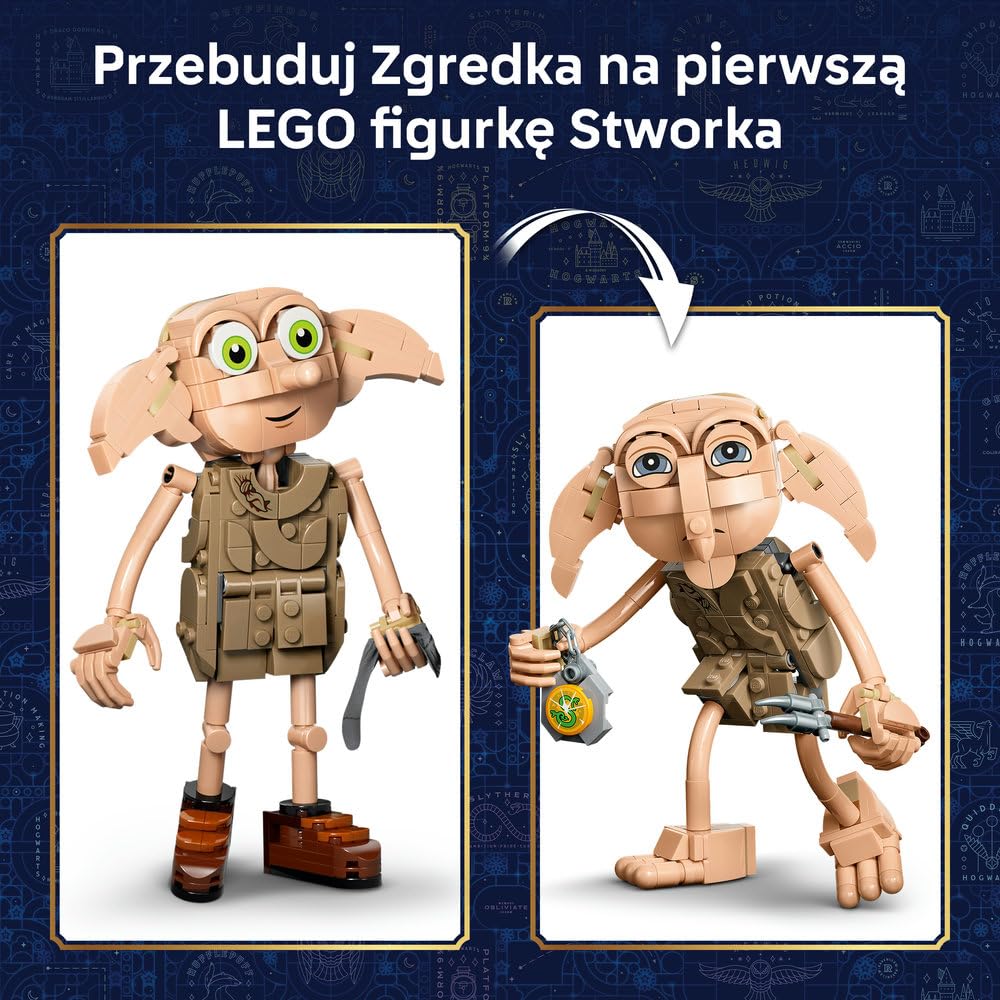 LEGO Harry Potter Wolny skrzat Zgredek 76469 | Kolekcjonerska figurka Zgredka, zabawka dla 8-latka, prezent dla fana Harry’ego Pottera, klocki dla dzieci, 379 elementów
