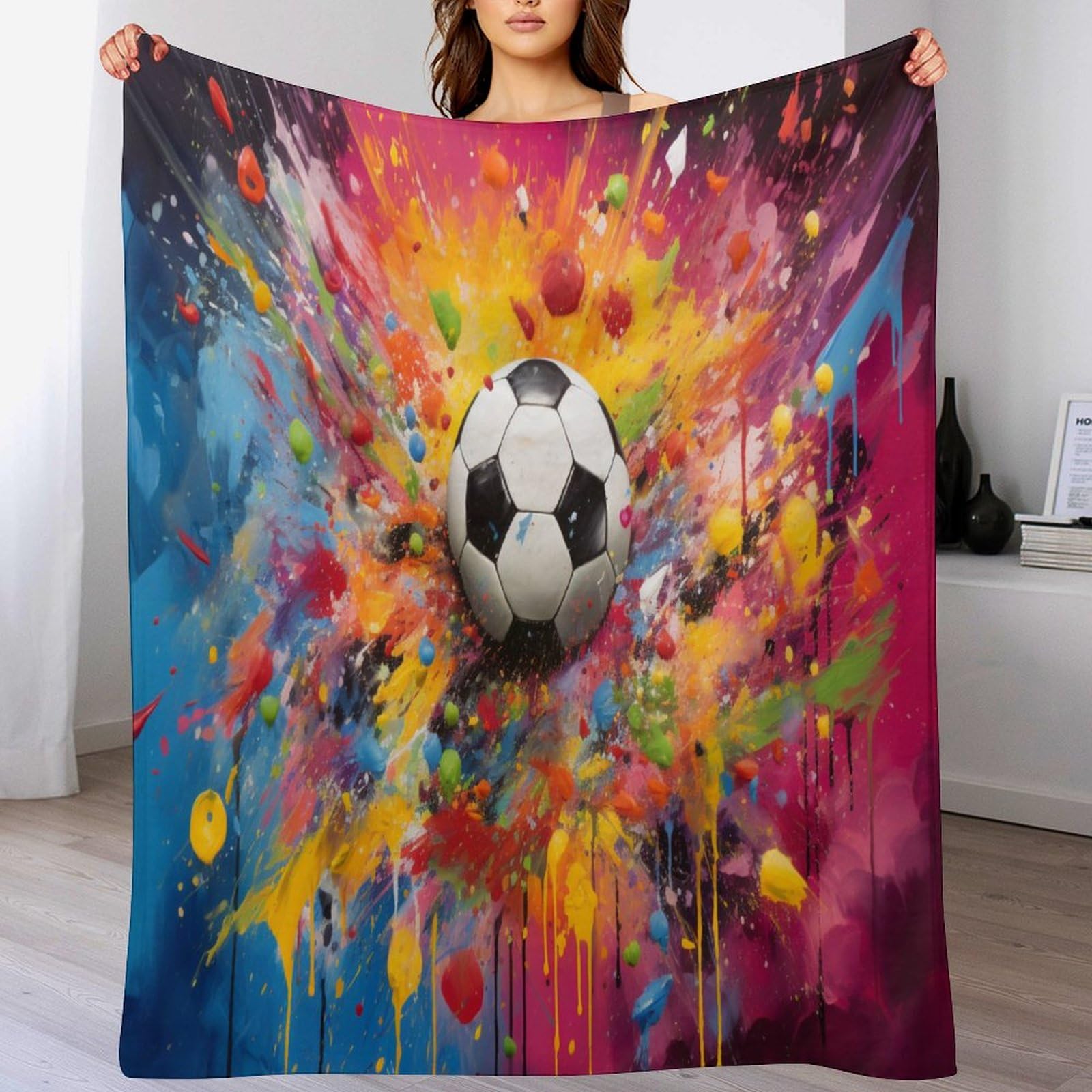 Couverture polaire football 180x200cm pour un confort premium