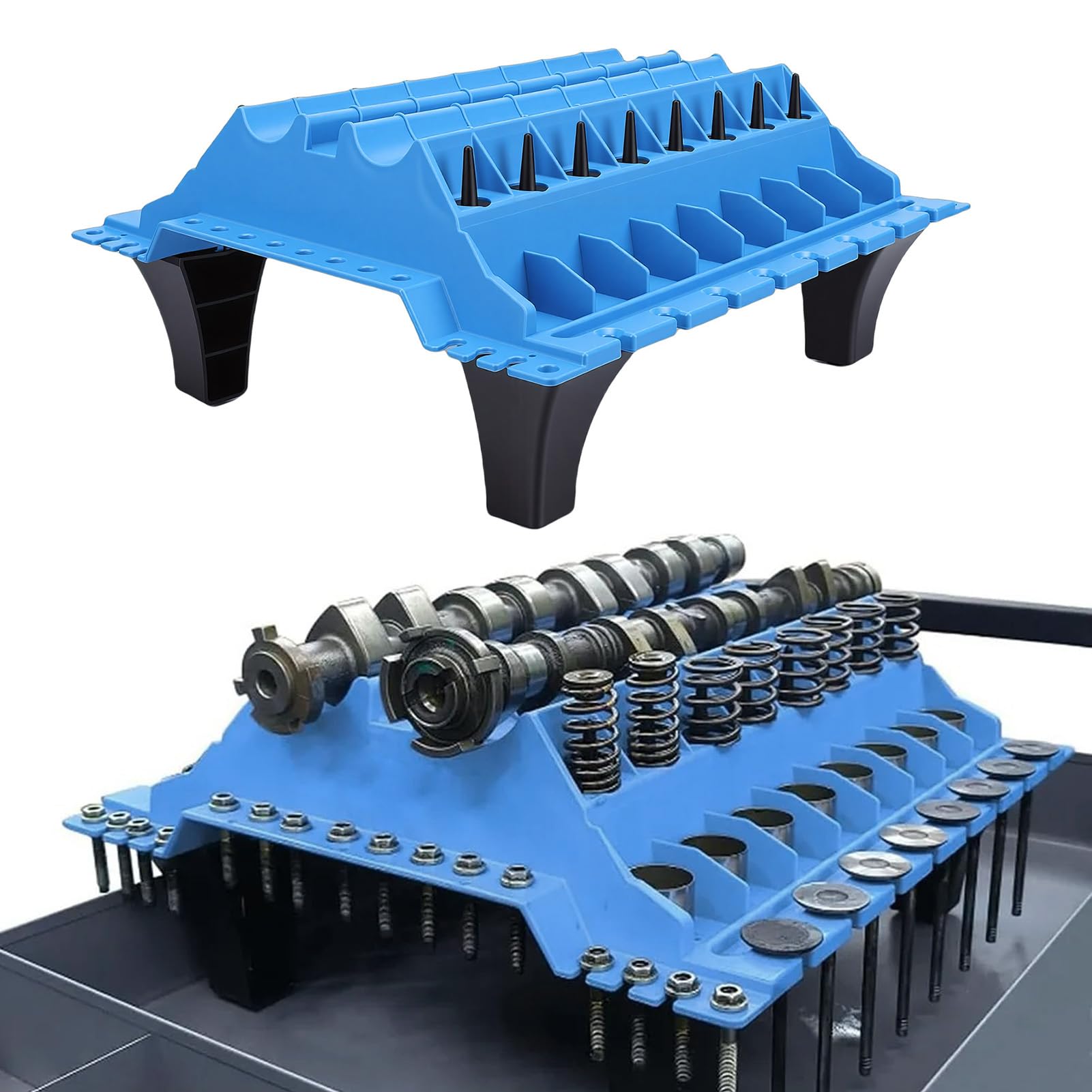 Alomejor Organizer per Testate Motore, Strumento per Valvole in Nylon e Supporto per Riporre Componenti e Parti del Motore per Meccanici Automobilistici