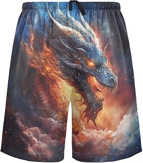 Pajama Bottom Cooling Men's Sleepwear Shorts Dragon Cloud Monster Versatile Convenient Designed for Personalized Soft pajama Sweat Pants Skin Friendly