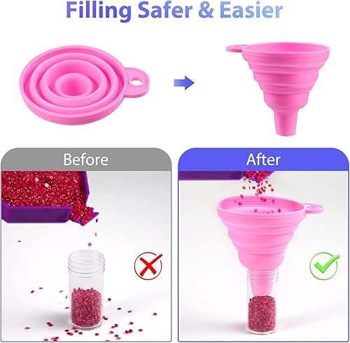 Miniatura 10 de POLRAI Contenedores de almacenamiento de pintura de diamantes con 60 ranuras, accesorios de pintura de diamantes, accesorios de arte de diamantes y