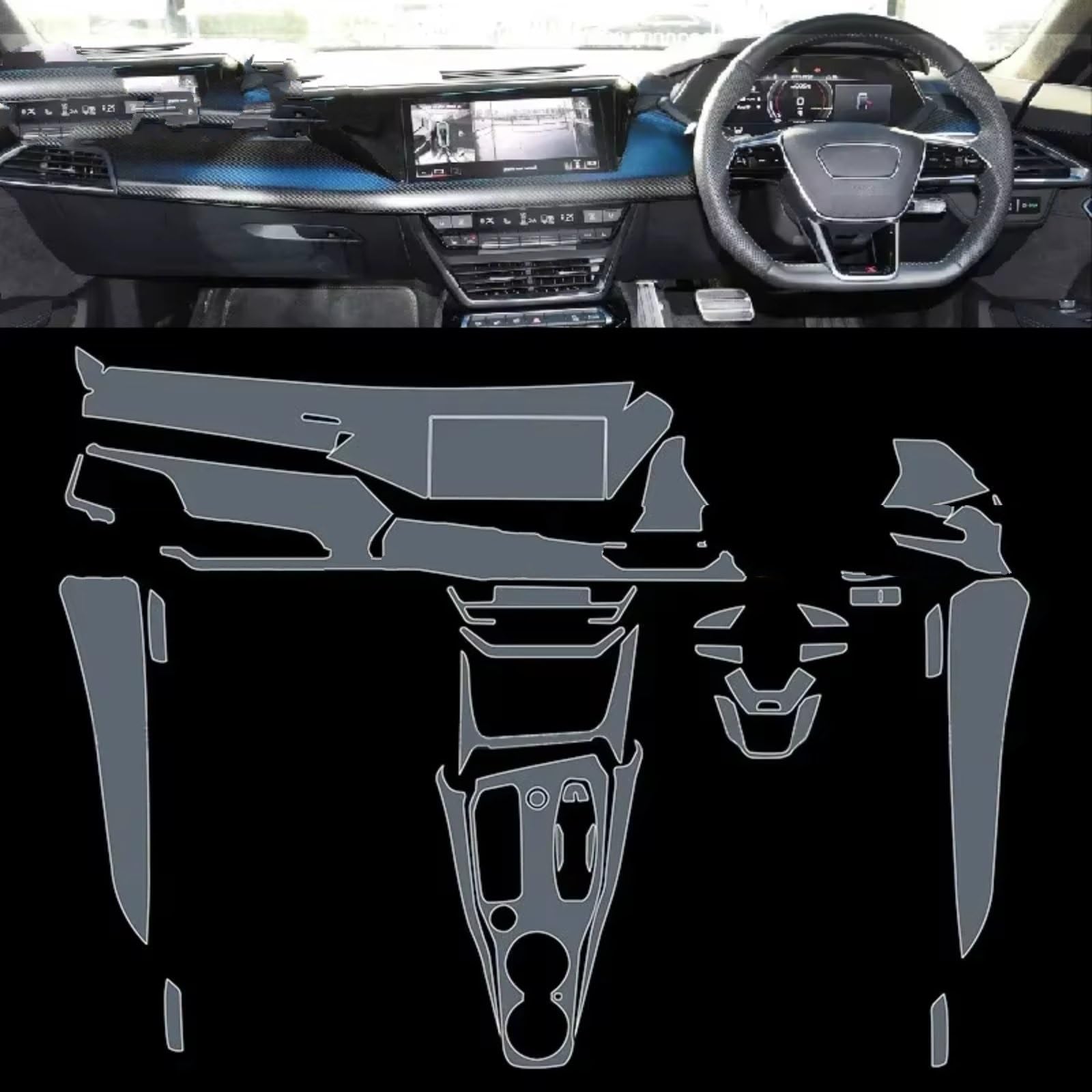 Navi Display Schutz Kompatibel Mit Für RS Für E-tron Für GT 2021-2024 Auto GPS Displayschutzfolie Kratzfeste Reparaturfolie Konsole HD Klar(H)