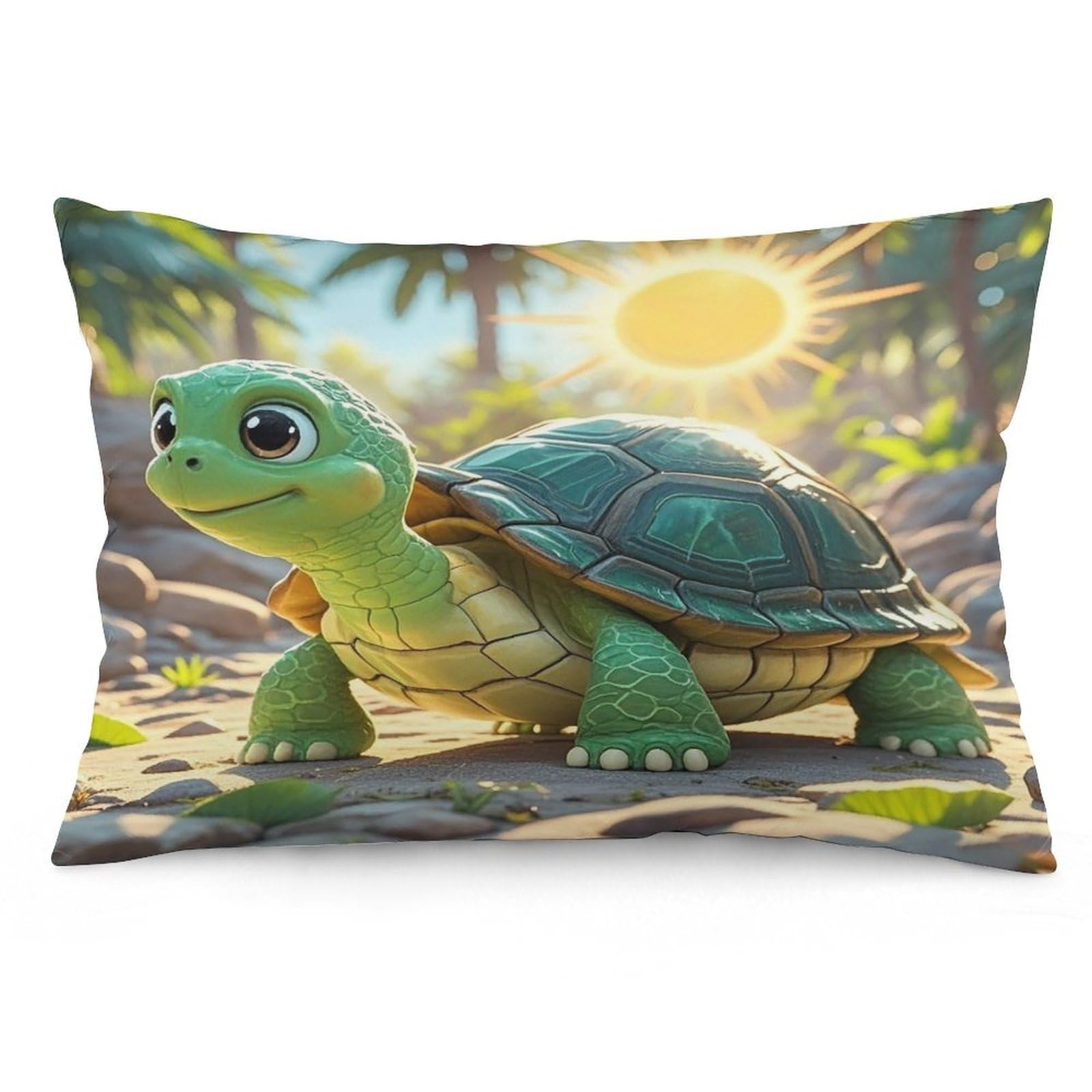 Turtle Throw Pillow Cover Soft Lumbar Pillow Covers with Zipper Breathable Rectangular Cushion Case Polyester Pillow Case Decorative Body Pillow Cover for Couch Bed