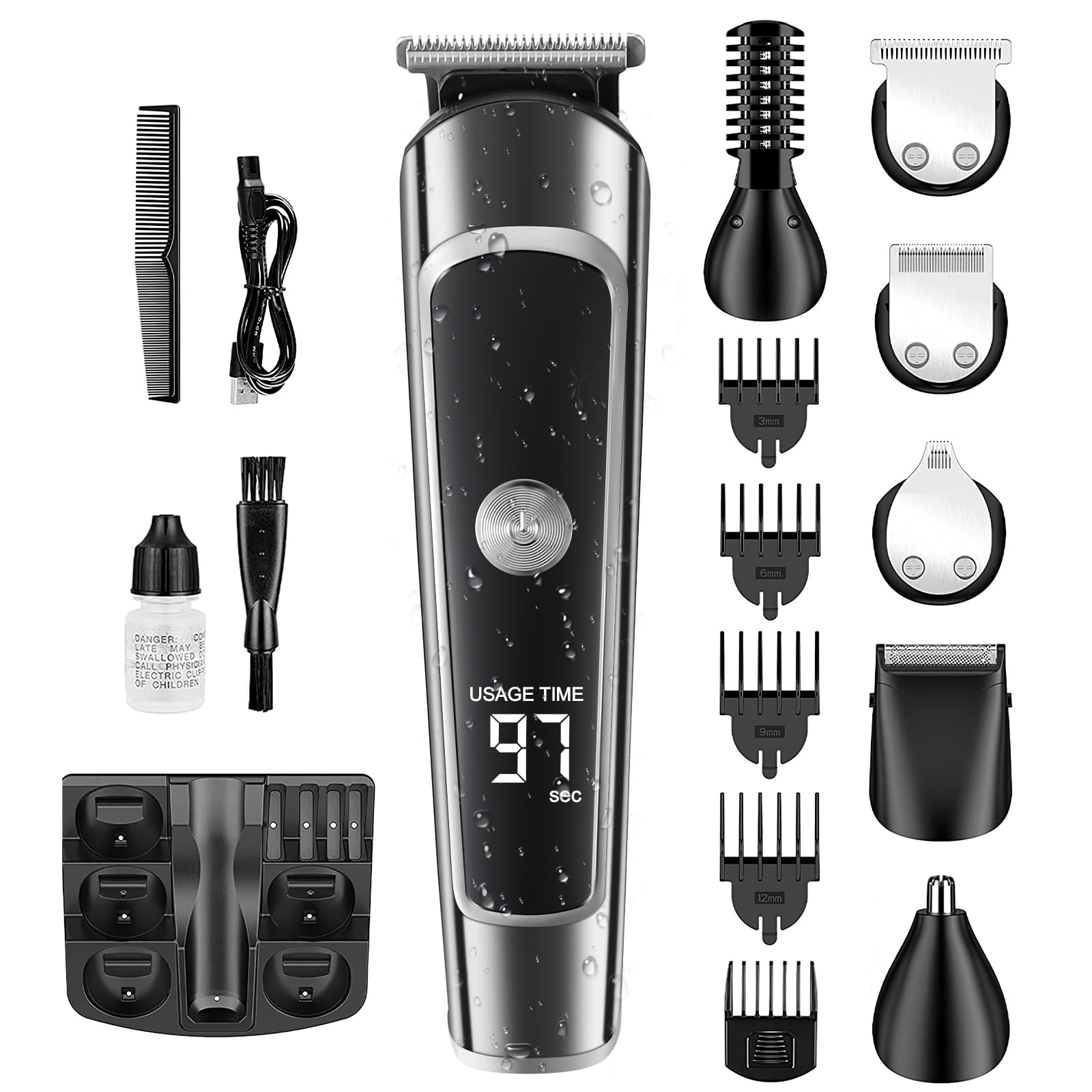 Beard Trimmer Men, Waterproof in All-in-One Trimmer Series, Male  Grooming Kit, Hair Clippers Nose Trimmer Beard Trimmers, Cordless  Electric