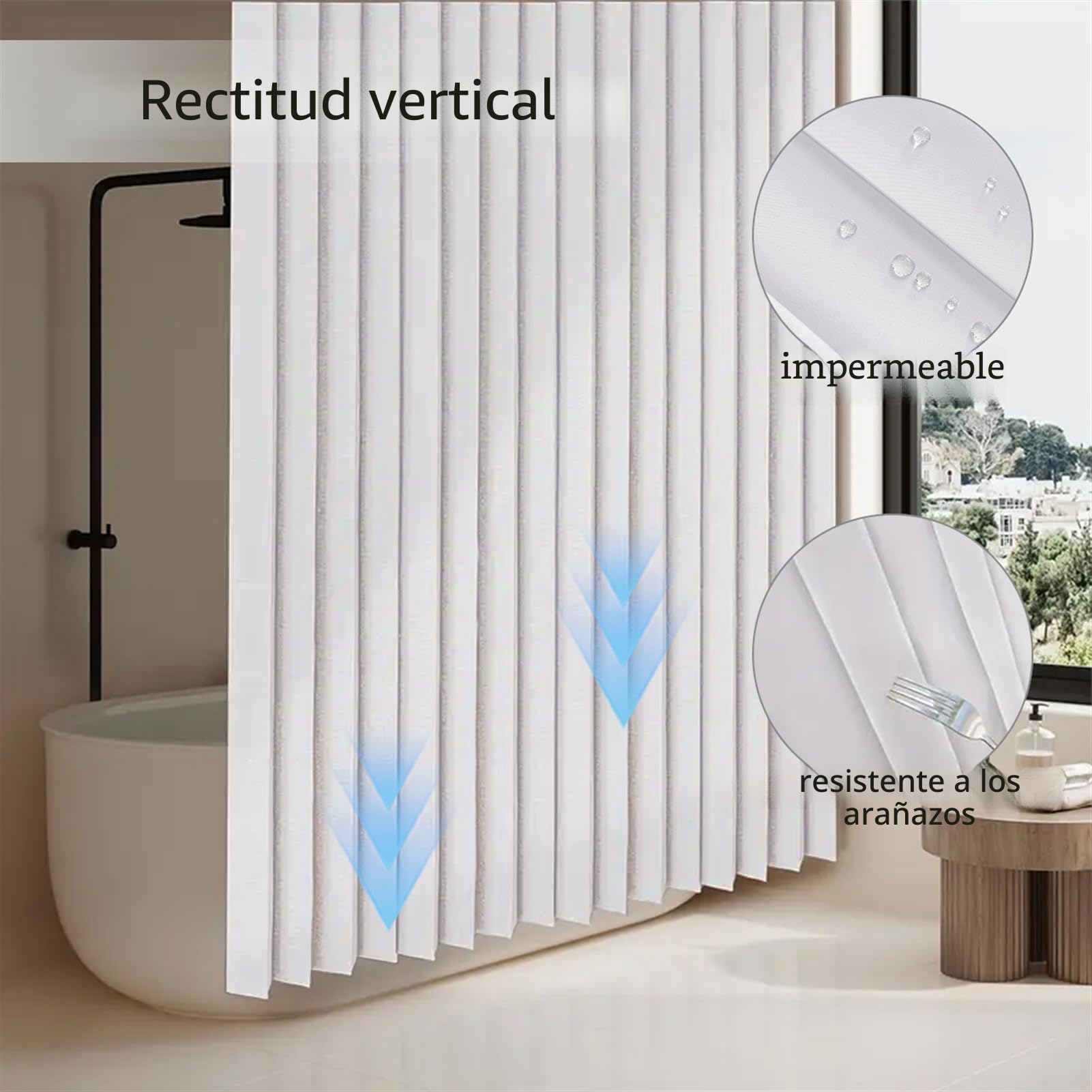 SK Studio Cortina Dormitorio Opaca 1 Pieza Cortinas Termicas Aislantes Frio y Calor Cortina Aislante Magnética para Puertas, Plegable, Impermeable, Blanco, 140x241cm