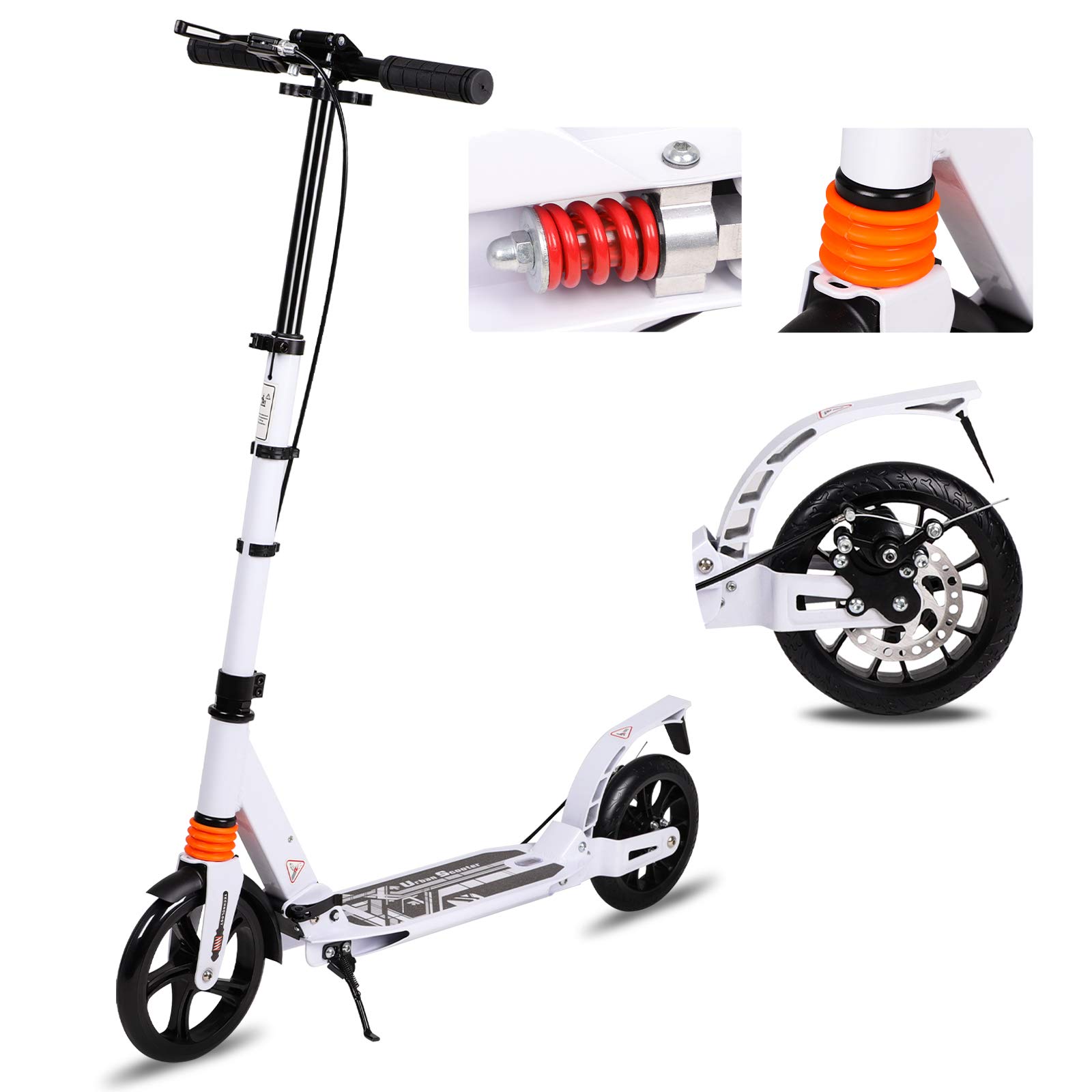 Buy Adult Scooter, Adult scooter with Hand Disc Brake Dual Suspension, Lightweight Folding Kick