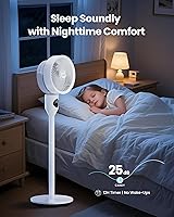 Vista 8 de Candy Standing Fan for Bedroom, 3 Heights Adjustable Pedestal Fan with Remote, 90° Oscillating Floor Fan, 8 Speeds & 3 Modes, 25dB Quiet Room Fan