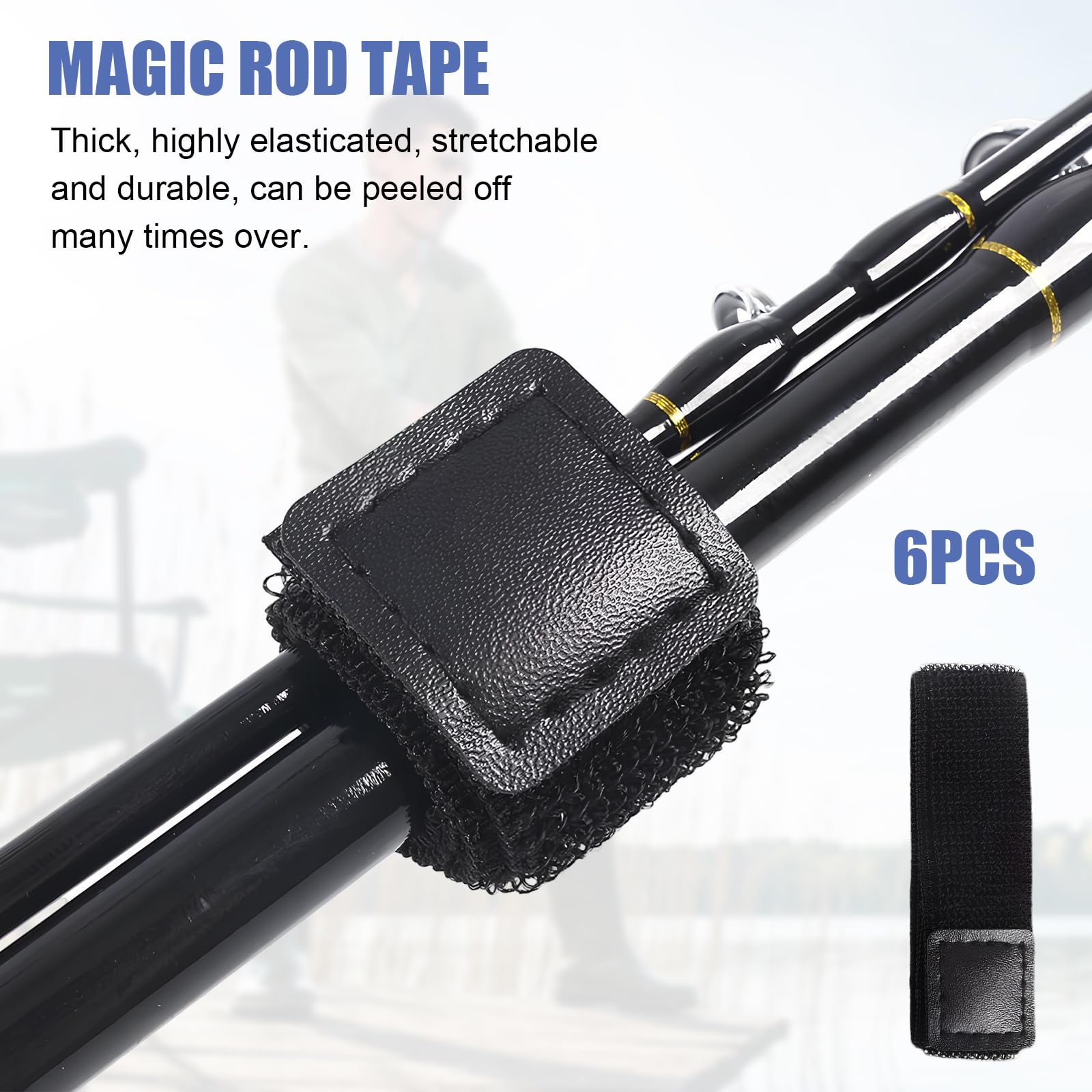 Tadipri Cintura per Canna da Pesca Elastica,3Pcs Cinghie Canna da Pesca,Elastiche per Canne da Pesca,Custodia Protettiva per Canna da Pesca,Anti-Skid,Fissaggio Canna da Pesca,Accessori per La Pesca