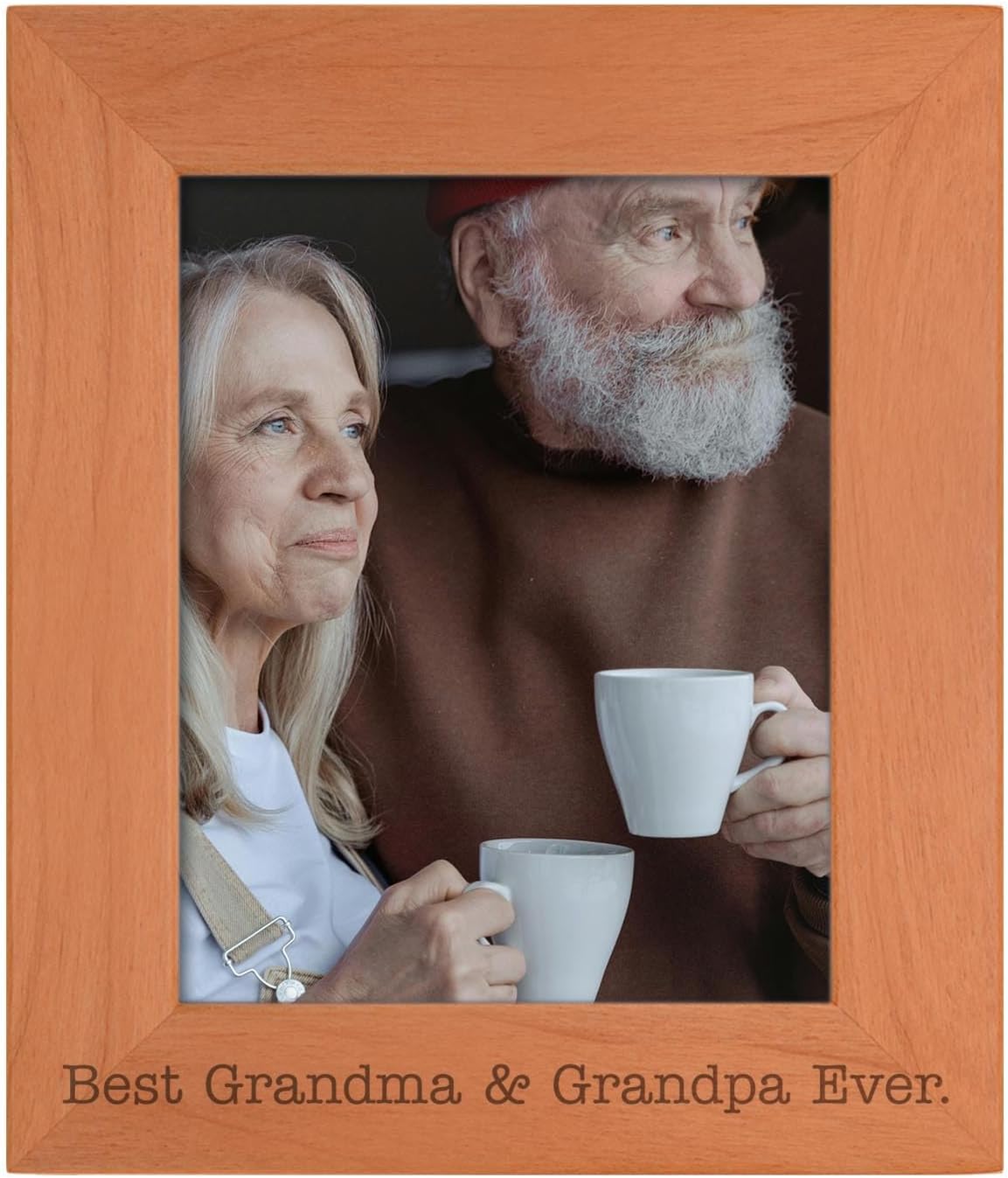 ThisWear Sentimental Photo Frame Best Grandma & Grandpa Ever Wood Engraved 8x10 Portrait Picture Frame