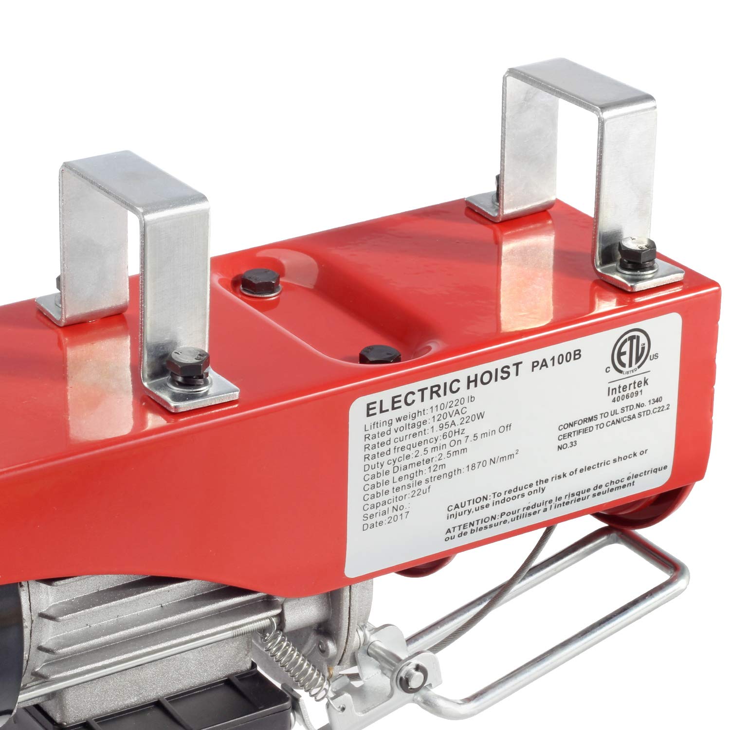 220 Lift Electric Hoist Crane Remote Control Power System, ZincPlated