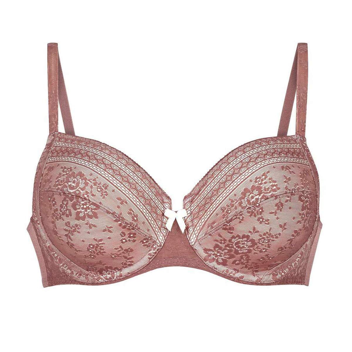 Rosa Faia Women's Fleur Berry Pink Underwired Full Cup Bra - Floral Lace With Satin Bow, Size 36F - View #6
