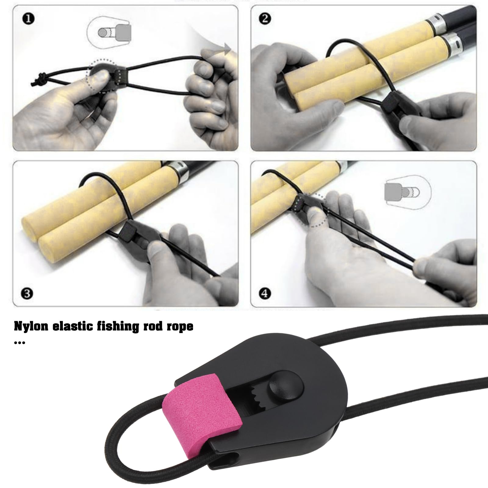 Create idea 4 Correas de Pesca de 18 cm Cuerda Elástica para Caña de Pescar Correas para Caña de Pescar Cinturones para Caña de Pescar Lazos para Caña de Pescar para Pesca con Señuelos Al Aire Libre