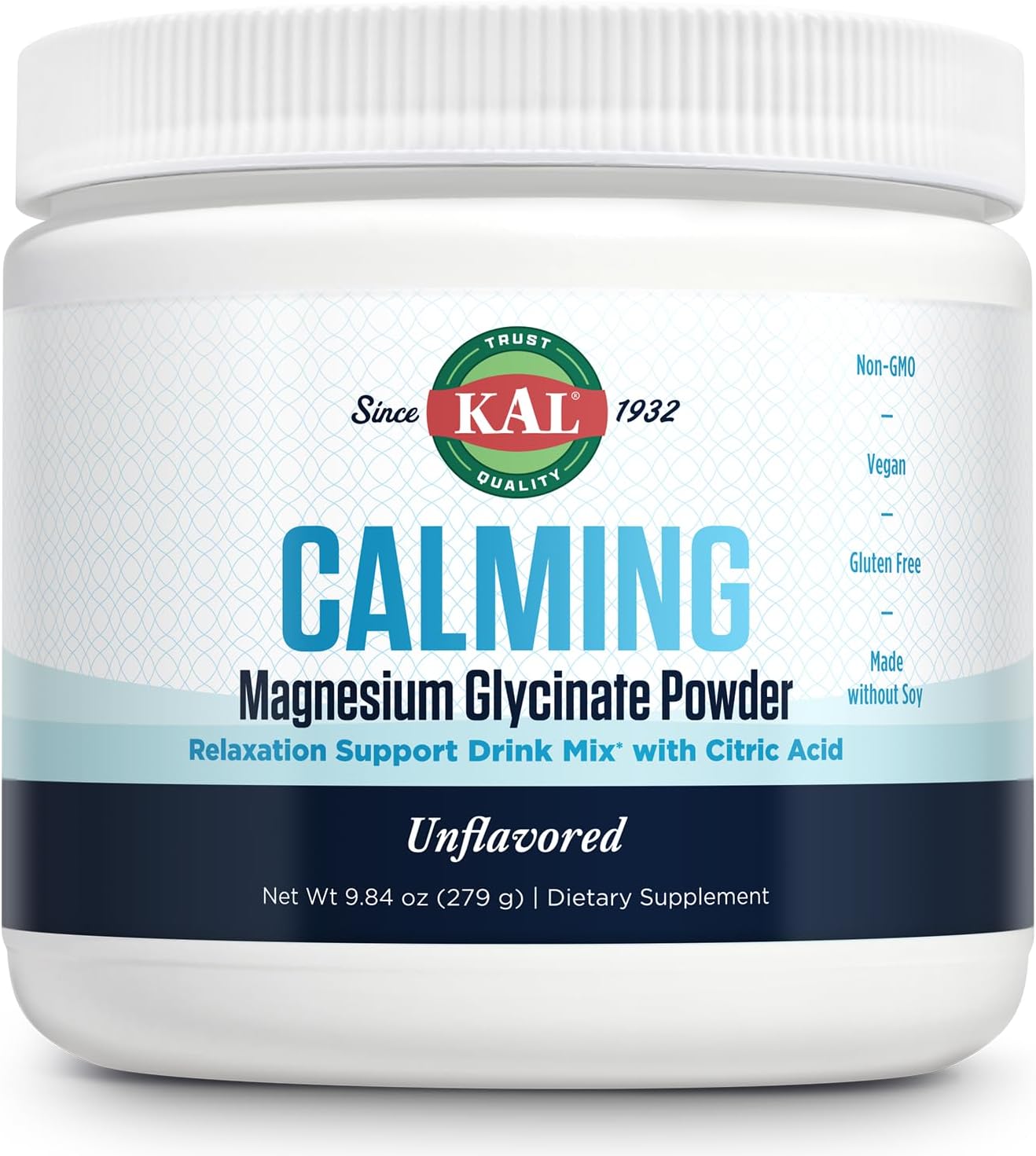 KAL Calming Magnesium Glycinate Powder Plus Citric Acid – Unflavored – Nervous System, Bone and Relaxation Support Drink Mix – No Sugar – 60-Day Guarantee, 40 Servings, 8.5 OZ KAL Calming Magnesium Glycinate Powder Plus Citric Acid – Unflavored – Nervous System, Bone and Relaxation Support Drink Mix – No Sugar – 60-Day Guarantee, 40 Servings, 8.5 OZ