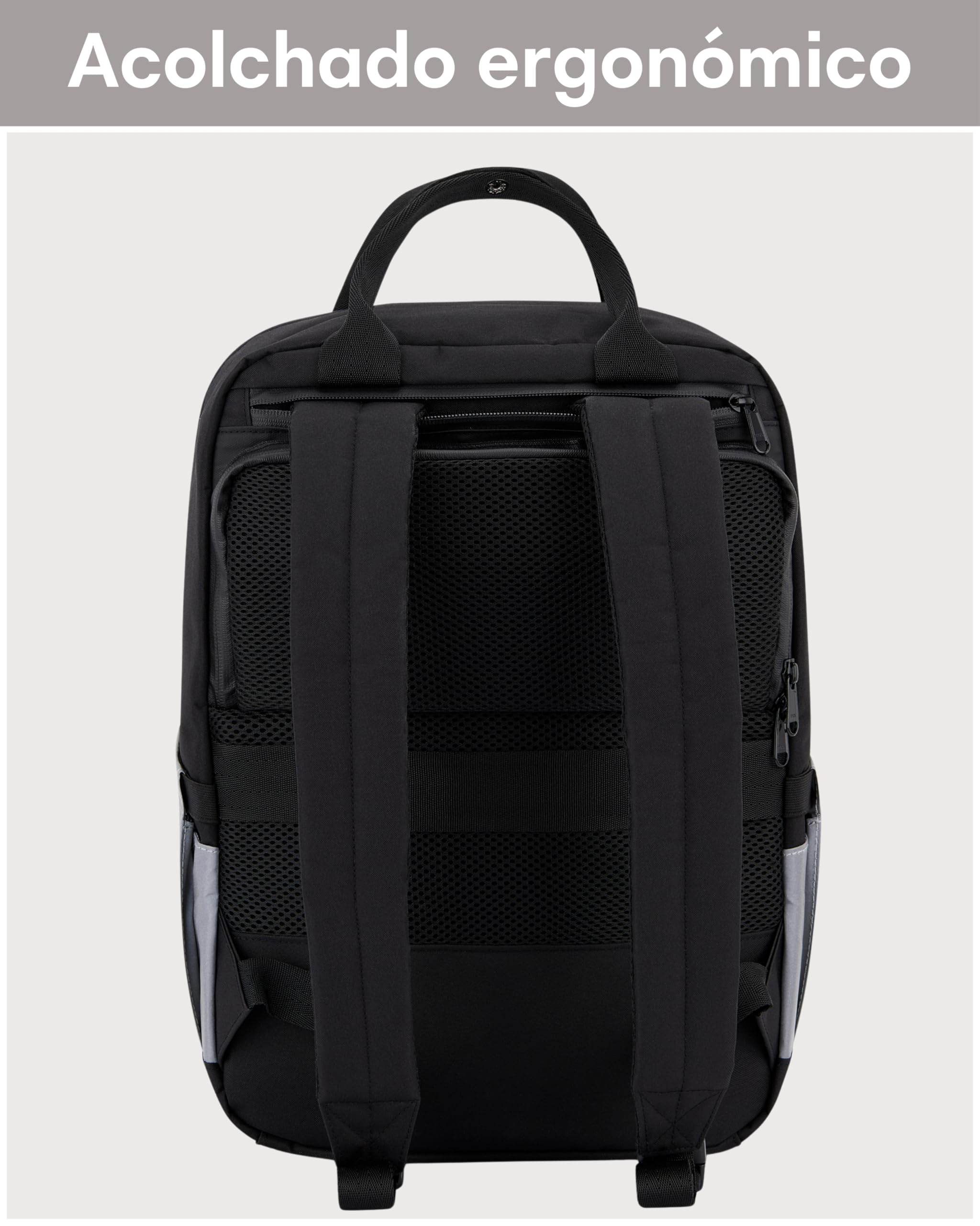 LARKSON Bolso Alforja para Bicicleta Negro Reflectante - No 6 Bike - 2 en 1 Mochila de Ciclismo y Bolsa para Rack Trasero de Bici, Morral Material Reciclado - Repele Agua