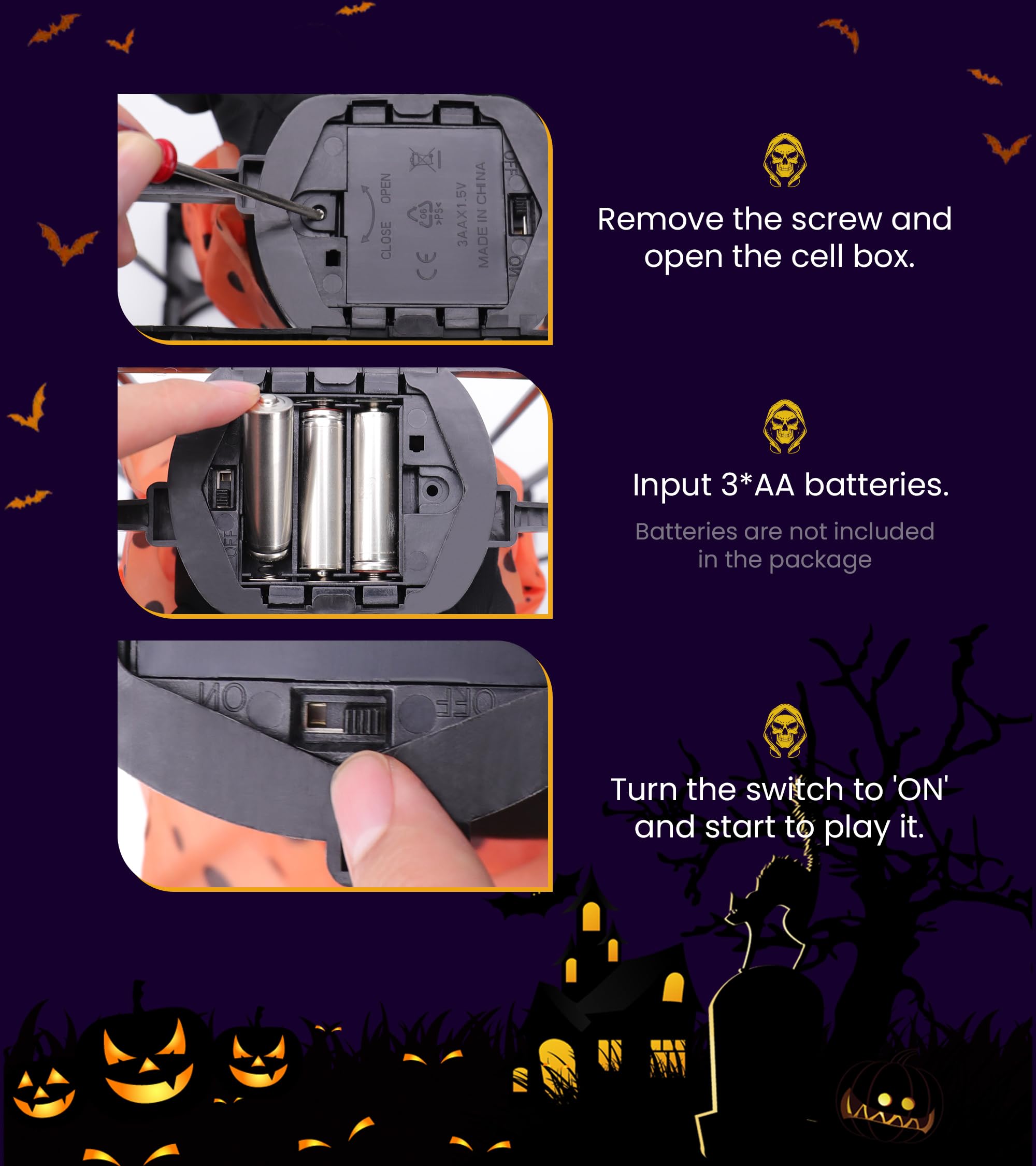 Screaming Animated Halloween Decorations, Halloween Decor Prop with Motion Sensor, Scary Skull Cage Haunted House Decor, Spooky Hanging Ghost Decorations for Outdoor, Indoor, and Party Use