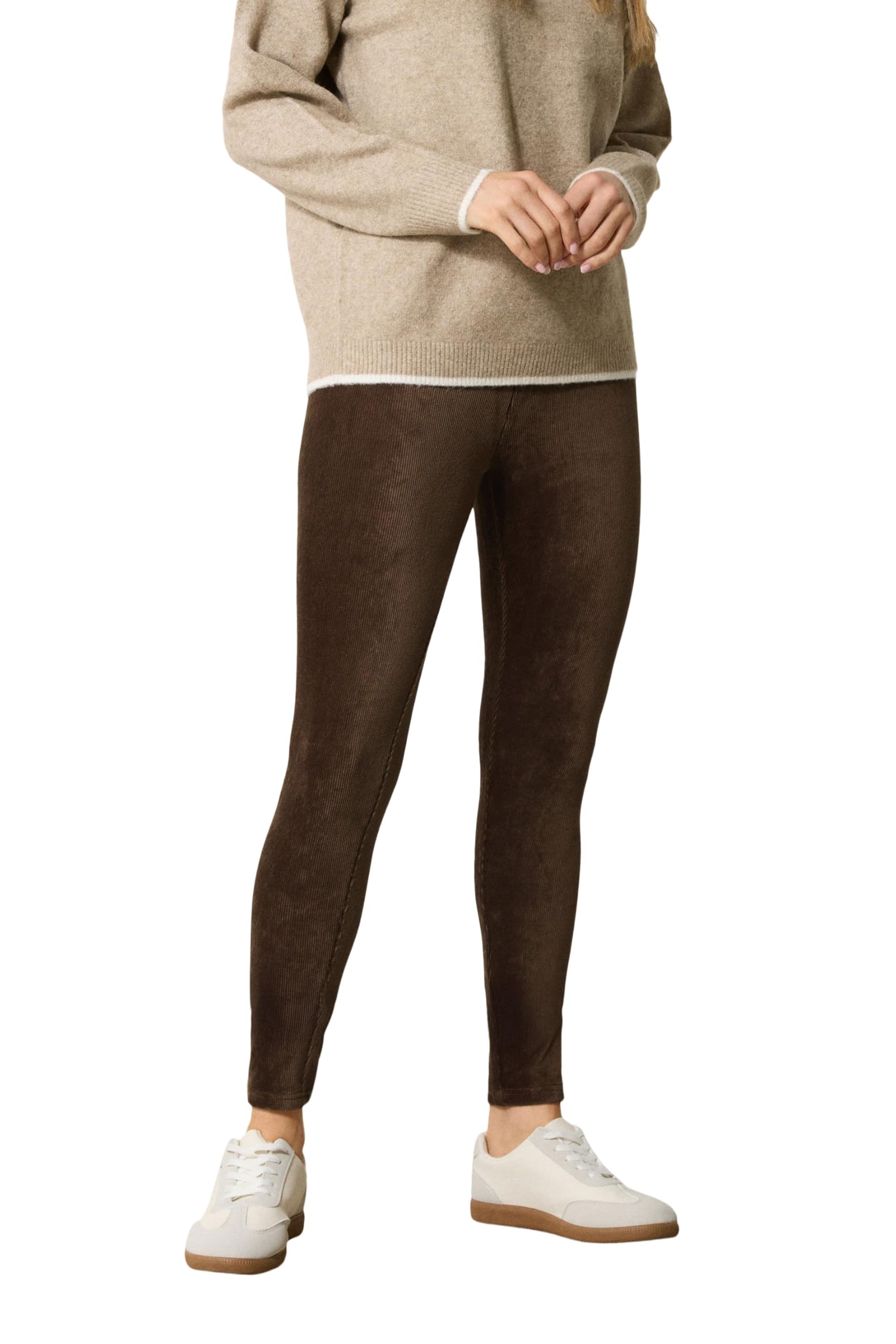 Lts Women's Brown Tall Chocolate Cord Skinny Leggings Size Long 18