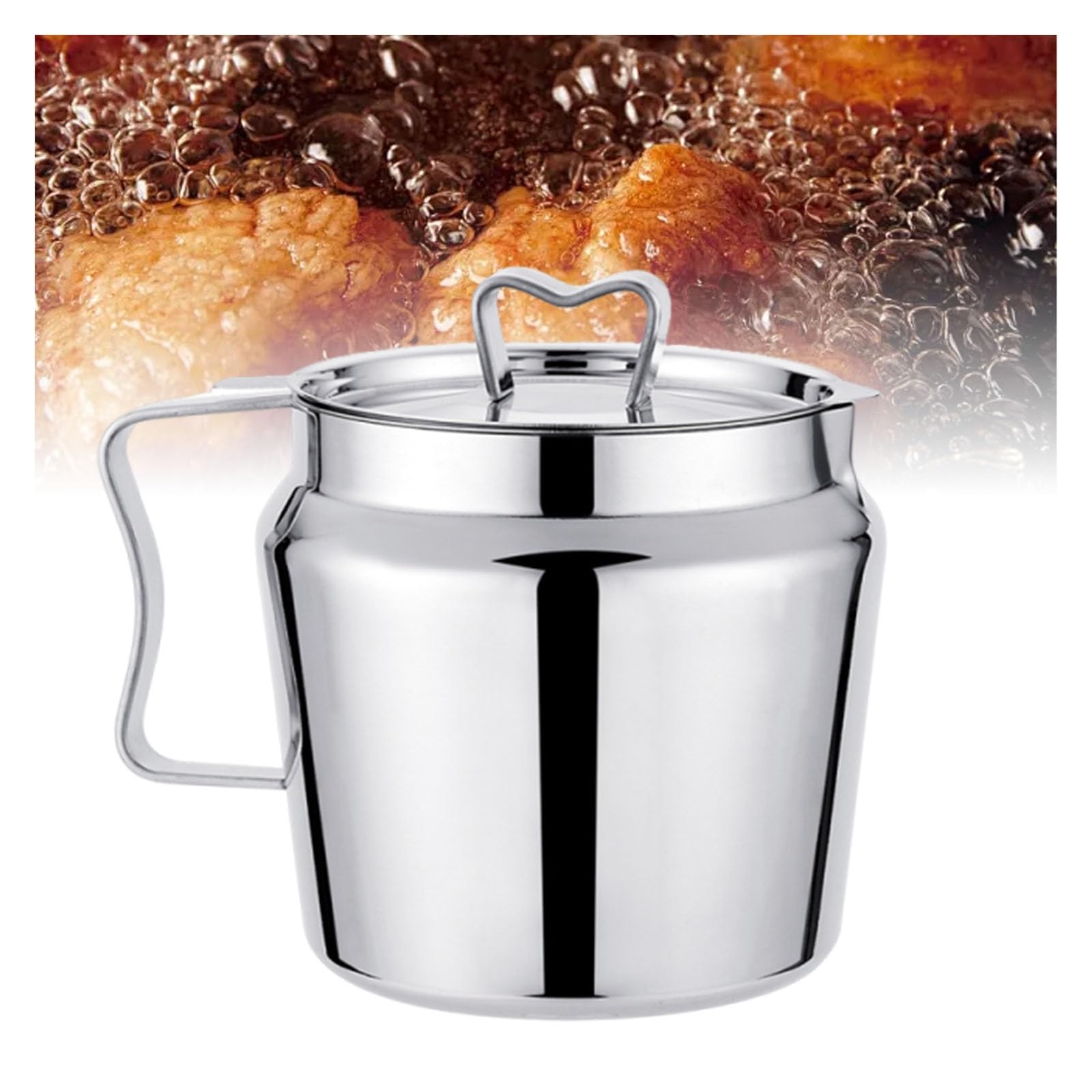 Recipiente separador de aceite con tamiz, filtro de grasa de cocina, desnatador de grasa de acero inoxidable para aceite de cocina y almacenamiento de grasa por goteo