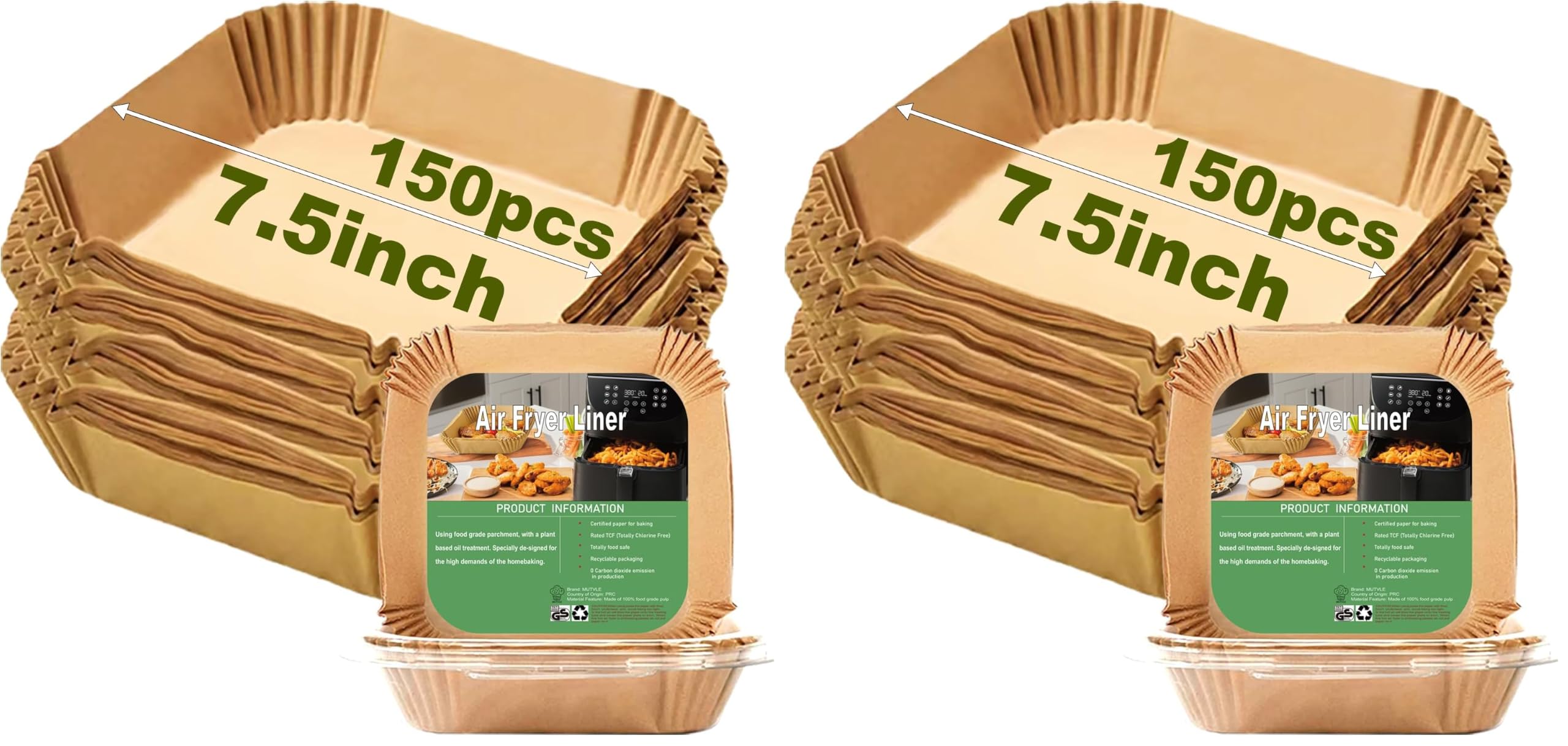 Large Air Fryer Disposable Paper Liners Square 9 Inch for 5-8QT Air fryer — Amazon image 10