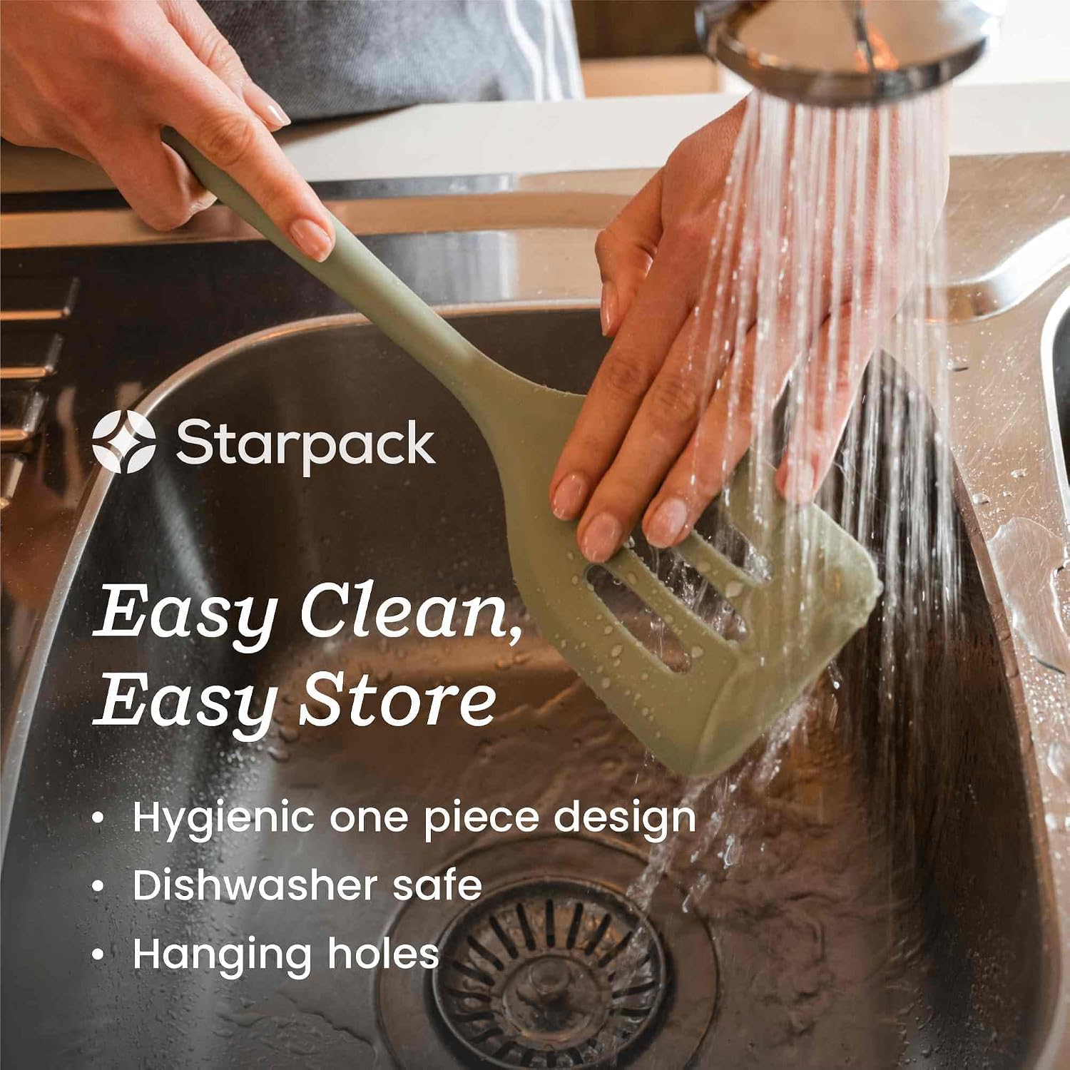 Starpack XL Premium Silicone Pasta Fork (13.5") - Spaghetti Spoon High Heat Resistant to 600°F - Silicone Pasta Spoon Strainer - Pasta Server Spoon with Teeth - Pasta Server Utensil