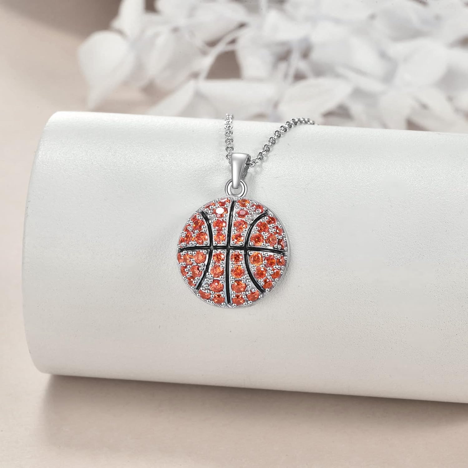 YFN Baseball Basketball Volleyball Gifts for Women Sterling Silver Baseball Basketball Volleyball Pendant Necklace Jewelry for Sport Fans Lovers Gifts